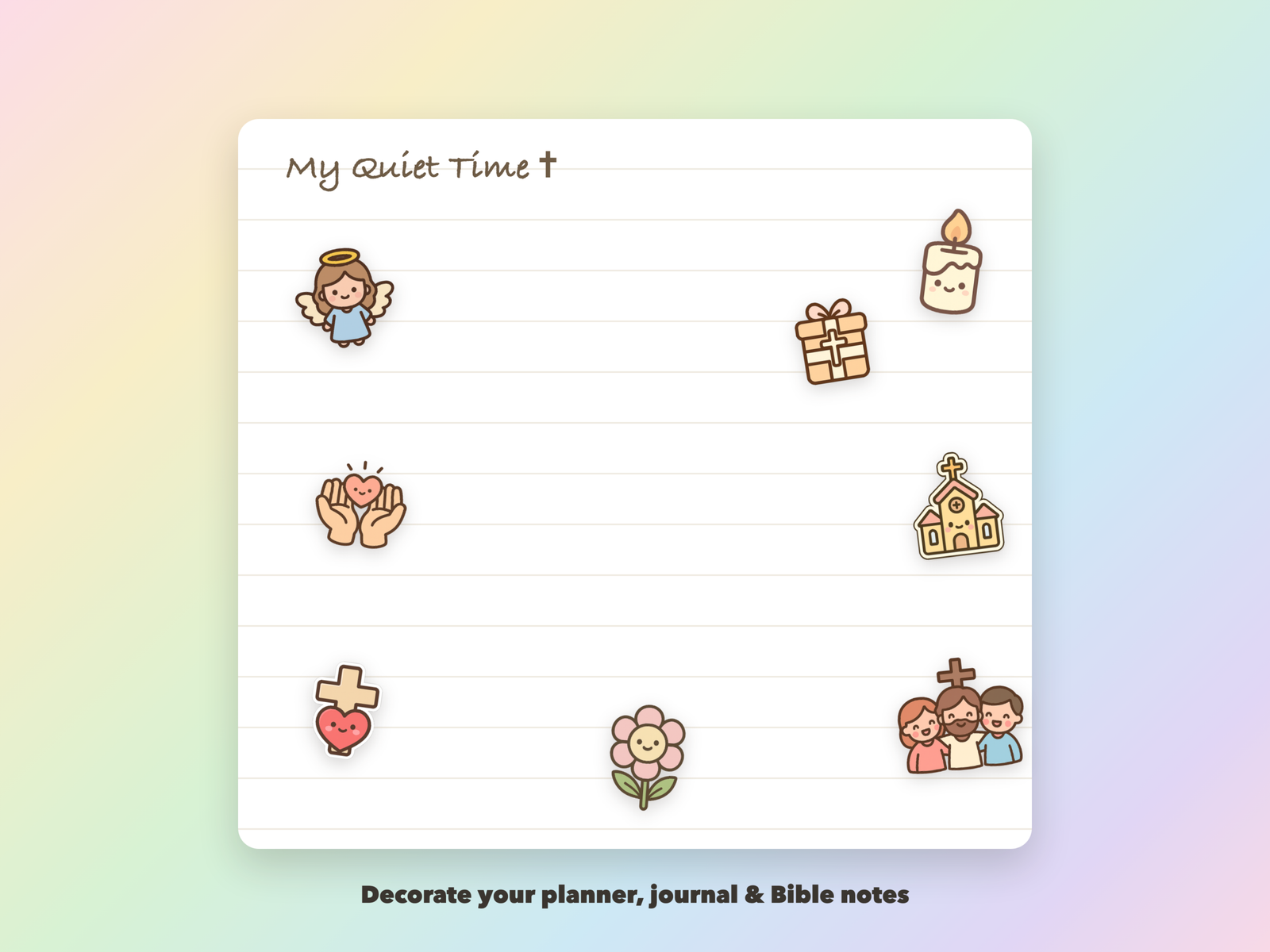 Gods Love Stickers | Christian Digital Stickers | Bible Journaling GoodNotes Pre-Cropped PNG | Sunday School - Image 3