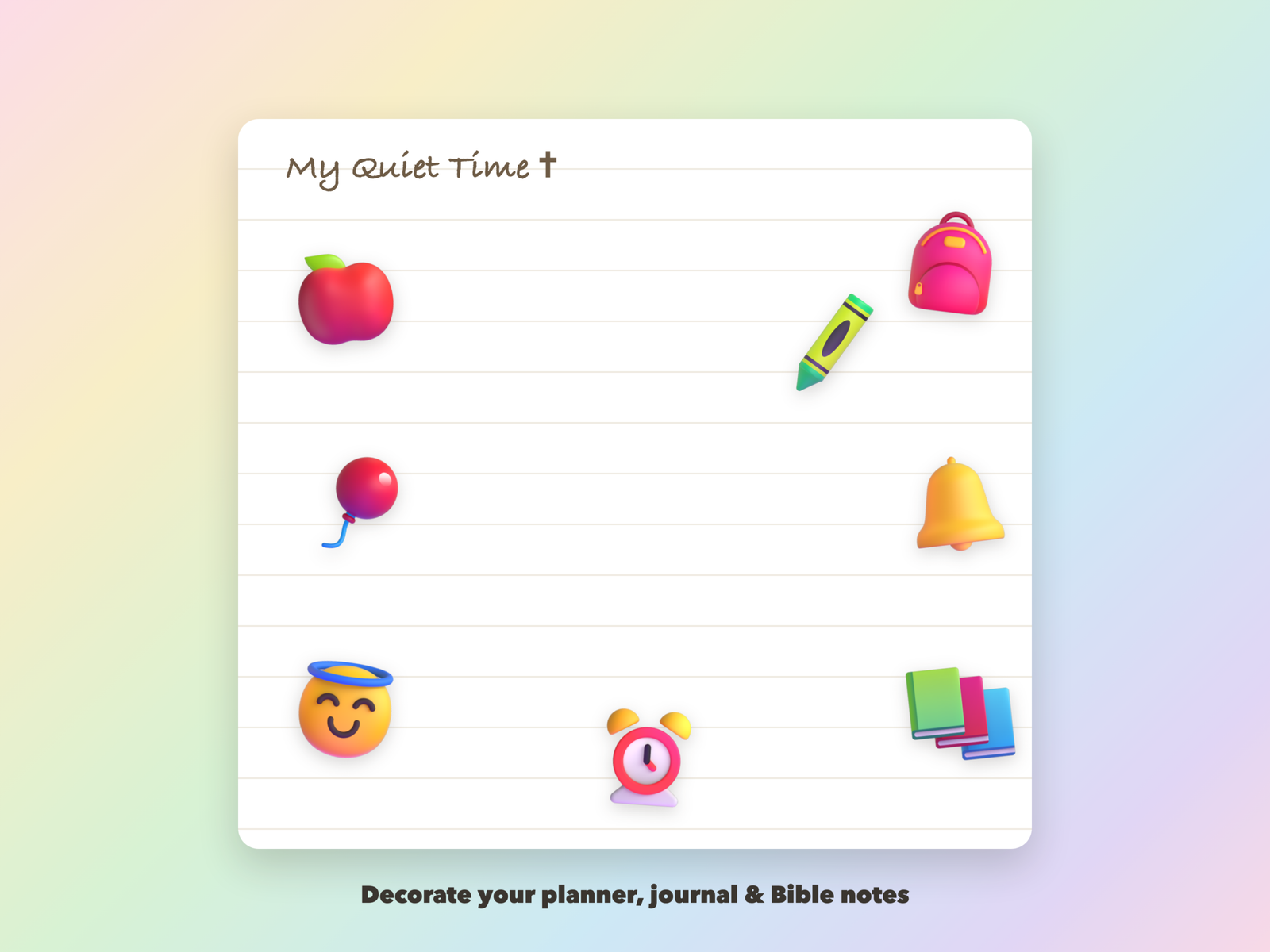 First Day Blessings Stickers | Christian Digital Stickers | Bible Journaling GoodNotes Pre-Cropped PNG | Sunday School - Image 3