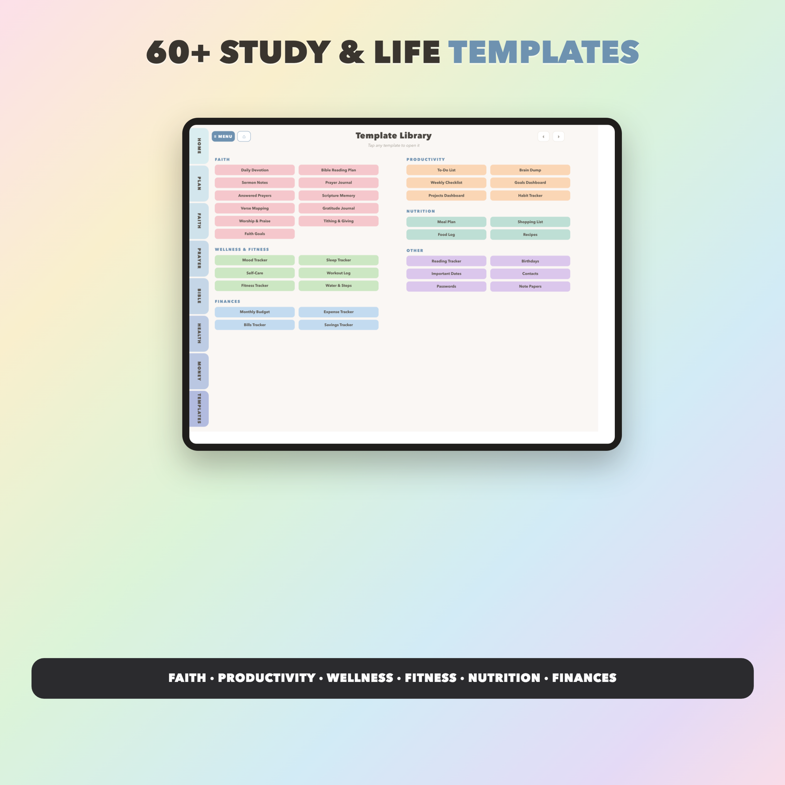 Prayer Life Planner Undated | Christian Faith Planner GoodNotes iPad | Dusty Blue - Image 4