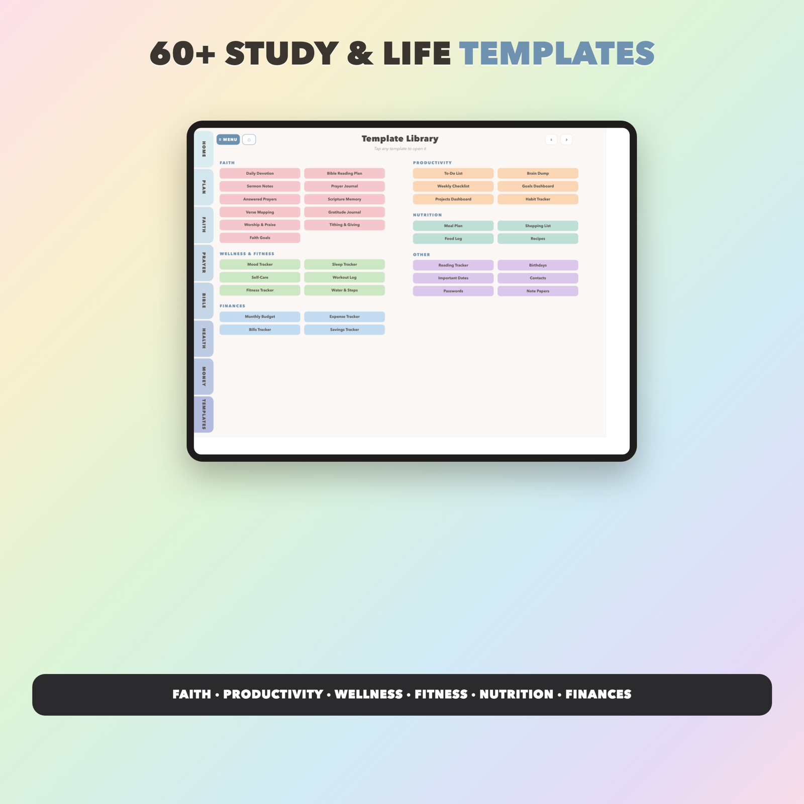 Christian Nurse Planner Undated | Christian Faith Planner GoodNotes iPad | Dusty Blue - Image 4