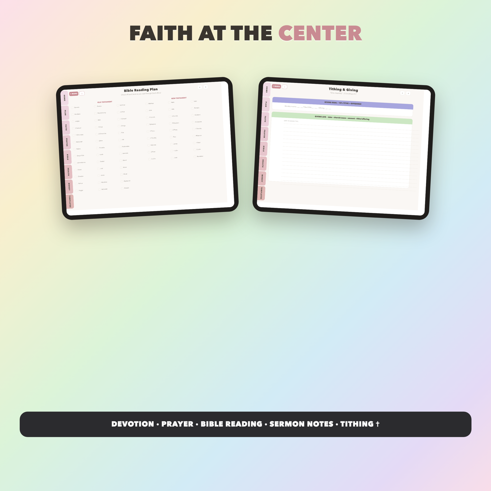 Christian Travel Planner Undated | Christian Faith Planner GoodNotes iPad | Blush Pink - Image 5