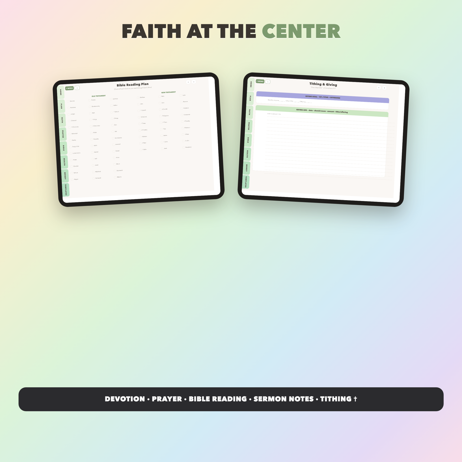 Bible Journaling Planner Undated | Christian Faith Planner GoodNotes iPad | Sage Green - Image 5