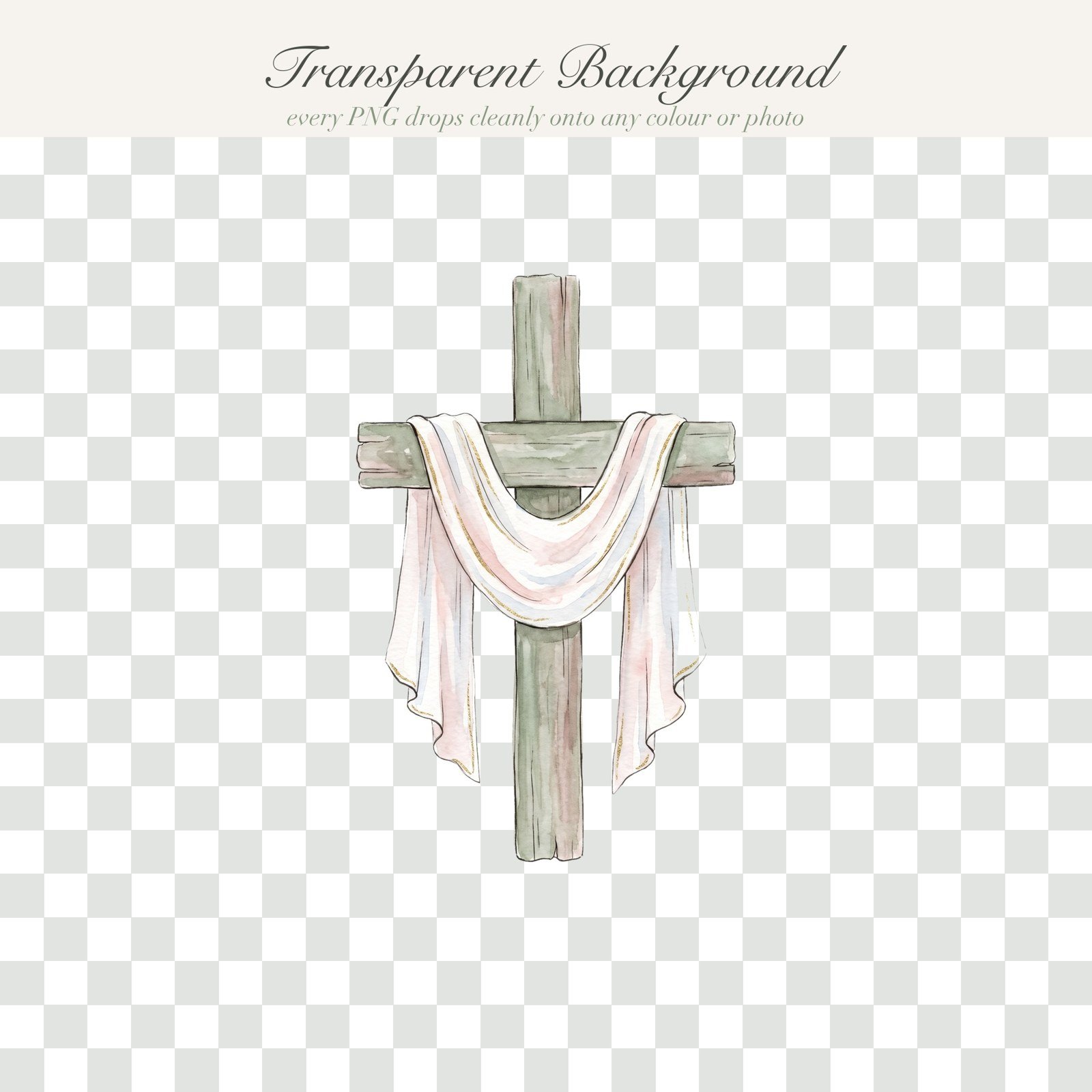 Watercolor Easter Resurrection Clipart, 20 PNG, Empty Tomb Cross Lily He Is Risen, Commercial Use, Christian Sublimation, Digital Download - Image 5