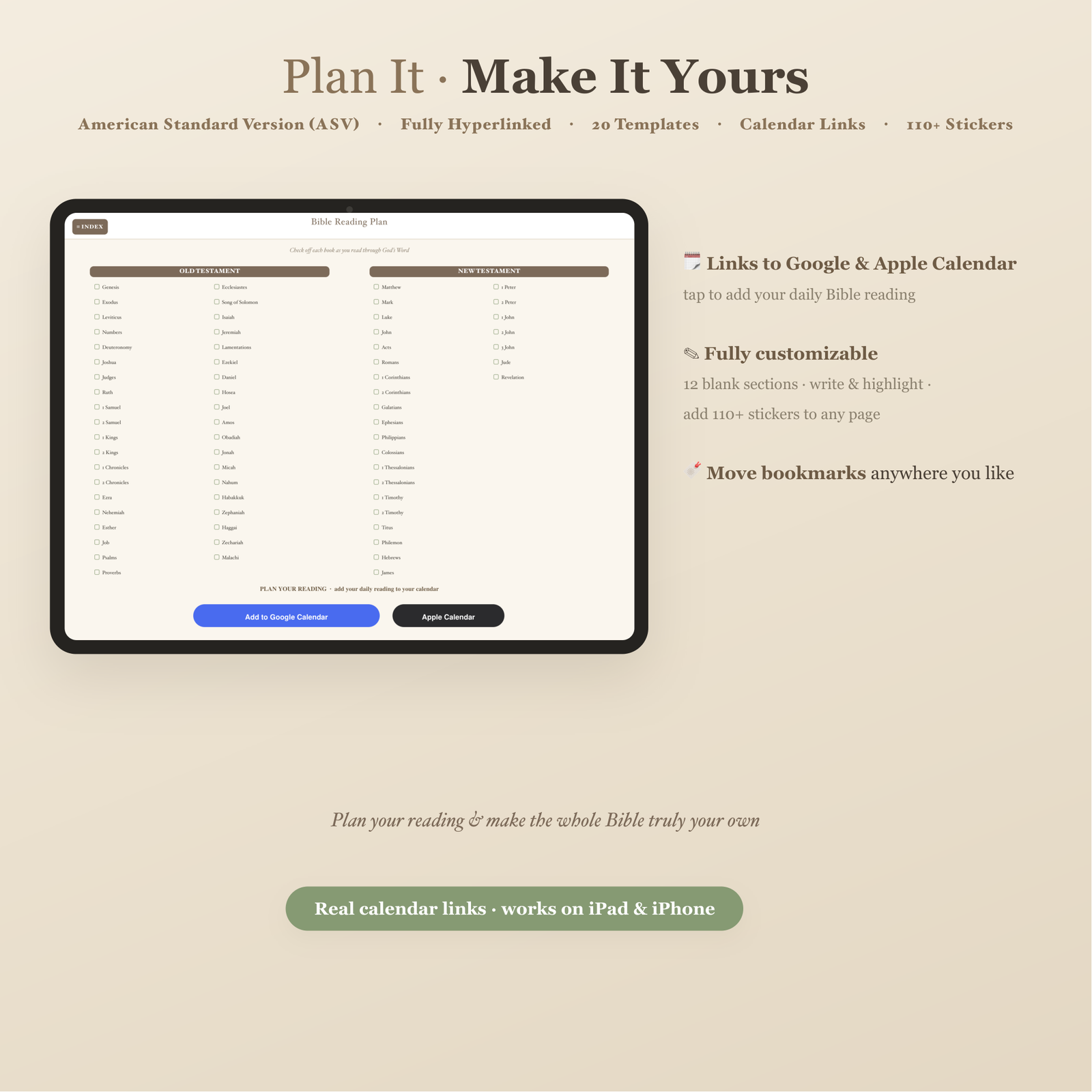 ASV Digital Study Bible | Hyperlinked GoodNotes/iPad Journaling Bible | American Standard Version, Templates, Topical Index, Bookmarks - Image 6