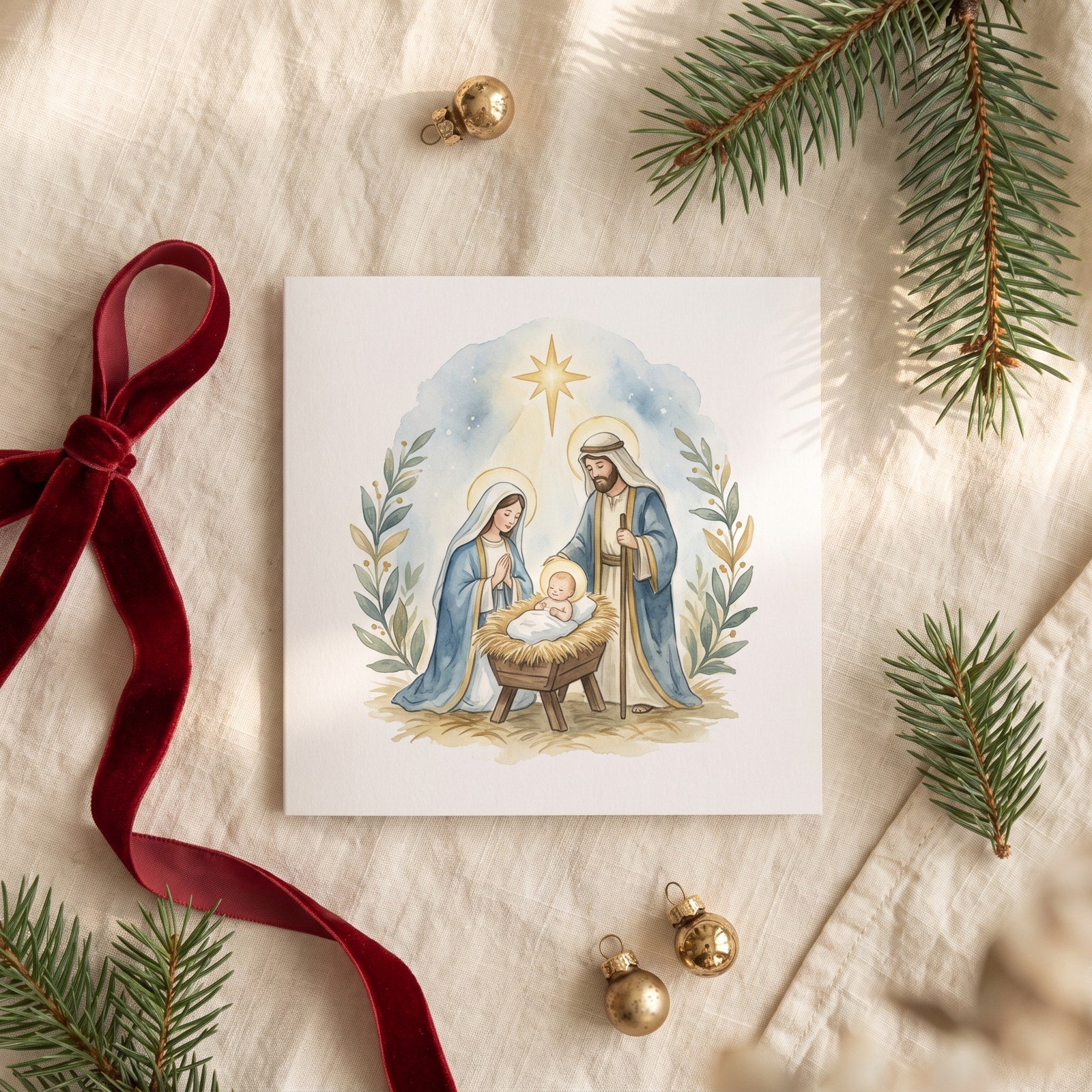 Watercolor Christian Christmas Clipart, 24 PNG, Nativity Wise Men Angel Advent, Commercial Use Religious Sublimation, Digital Download - Image 7