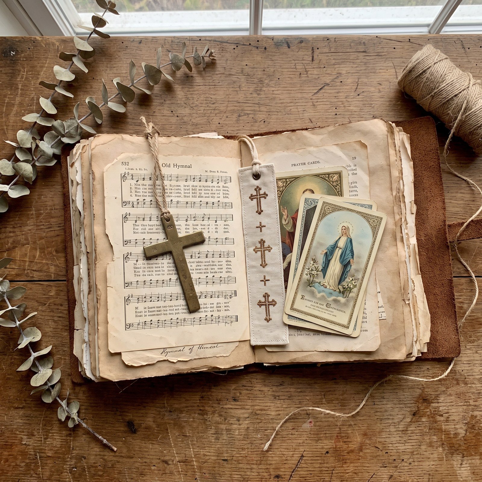 Vintage Christian Ephemera, 10 PNG, Antique Hymnal Holy Card Cross Tags Stamps, Junk Journal Bible Journaling, Commercial Use Download - Image 7