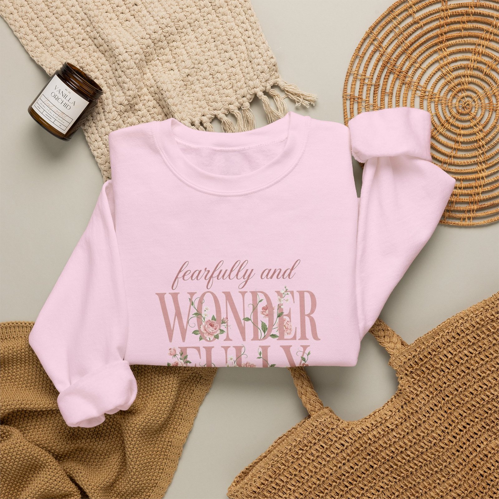 Fearfully and Wonderfully Made Sweatshirt, Floral Christian Crewneck, Psalm 139:14 Bible Verse, Faith Gift for Women - Image 26