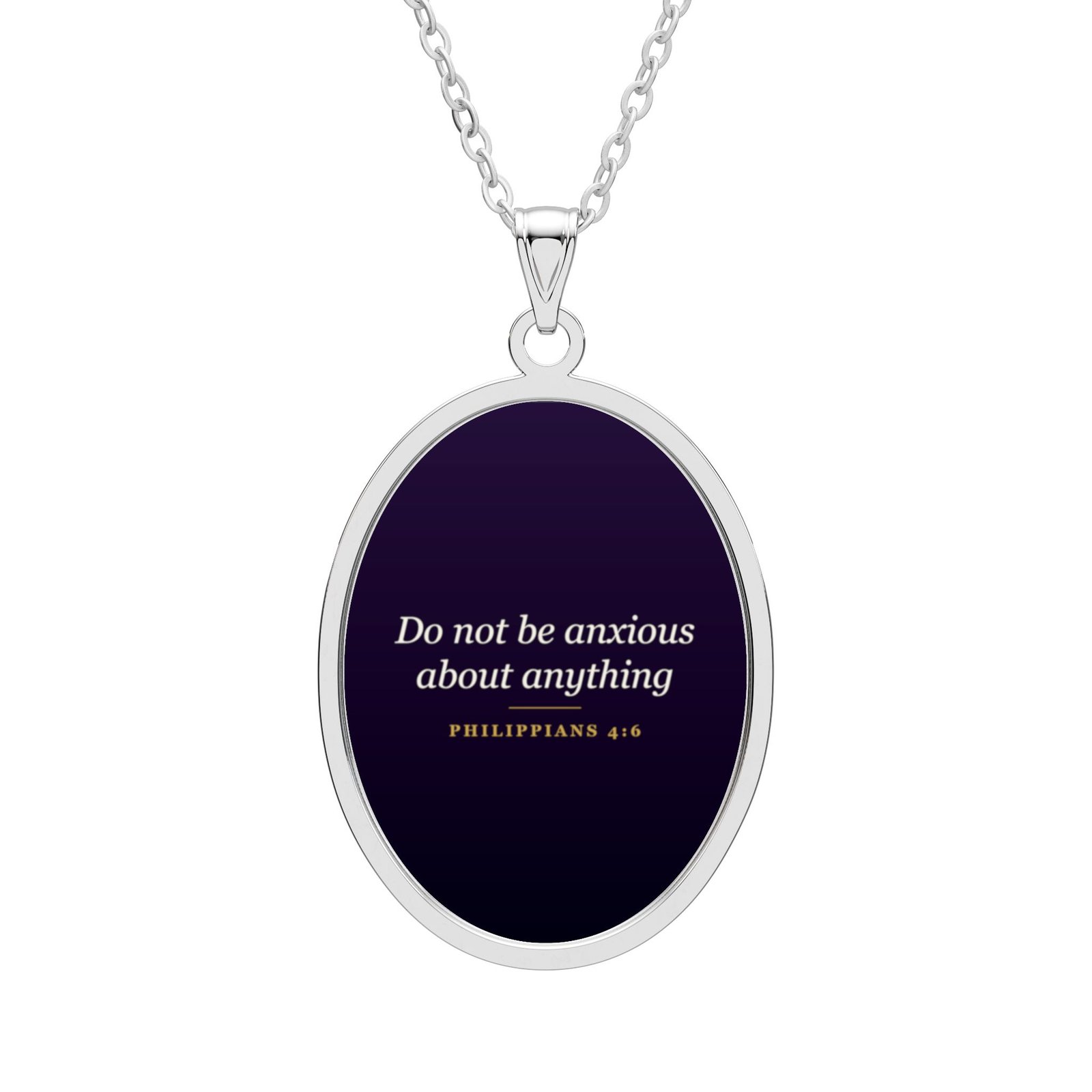 Philippians 4:6 Necklace, Do Not Be Anxious About Anything, Christian Faith Gift, Bible Verse Pendant, Comfort Gift