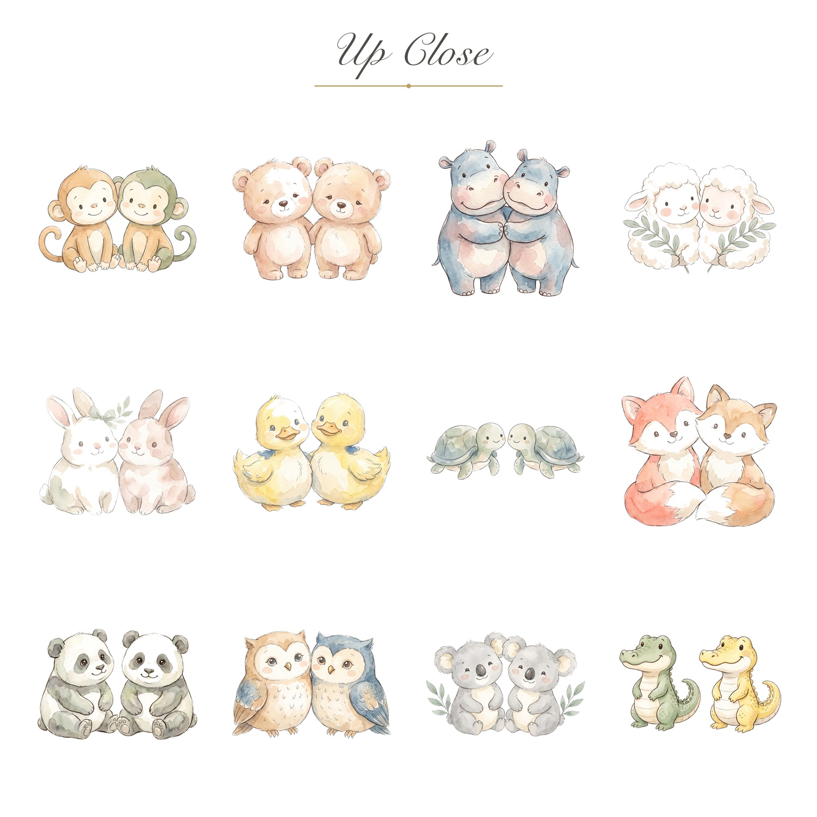 Watercolor Noah's Ark Clipart, 24 PNG, Cute Baby Animals Rainbow Nursery, Commercial Use, Baby Shower Sublimation, Download - Image 10