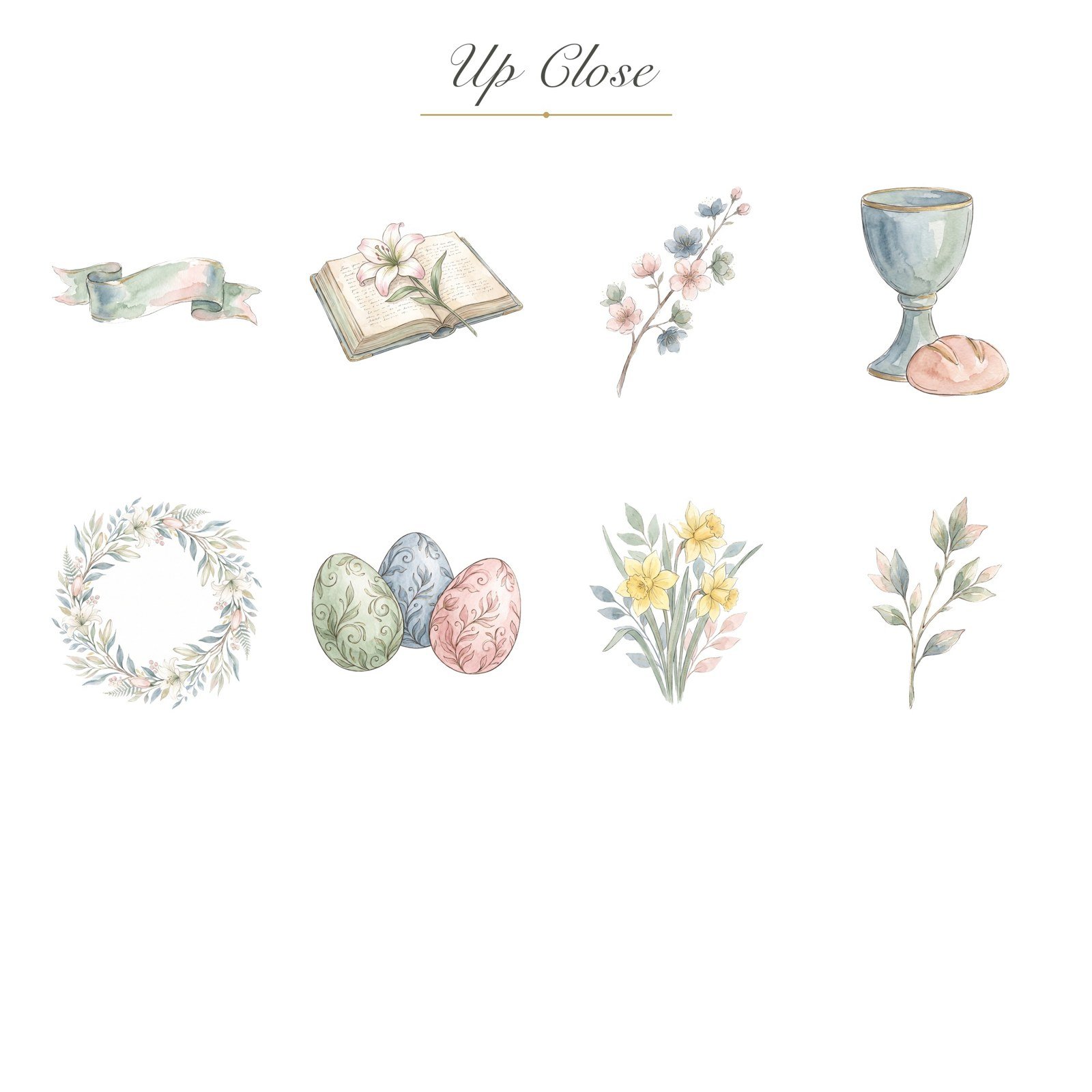 Watercolor Easter Resurrection Clipart, 20 PNG, Empty Tomb Cross Lily He Is Risen, Commercial Use, Christian Sublimation, Digital Download - Image 10