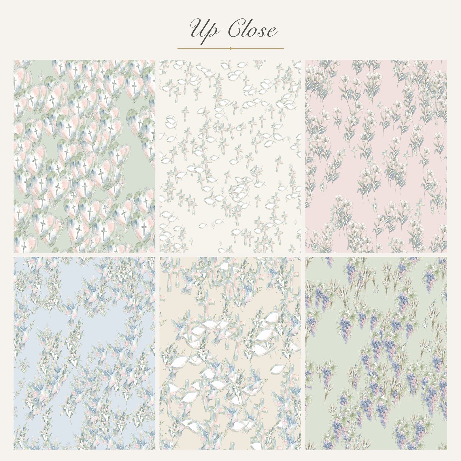 Christian Watercolor Digital Paper, 12 Seamless 12x12 Backgrounds, Cross Dove Faith Scrapbook Paper, Commercial Use, Junk Journal Download - Image 10