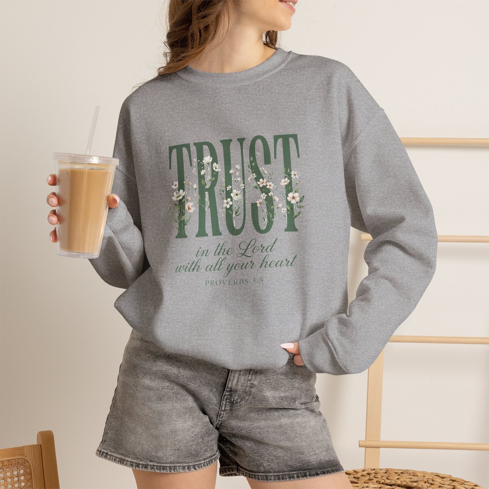 Trust in the Lord With All Your Heart Sweatshirt, Floral Christian Crewneck, Proverbs 3:5 Bible Verse, Faith Gift Women - Image 19