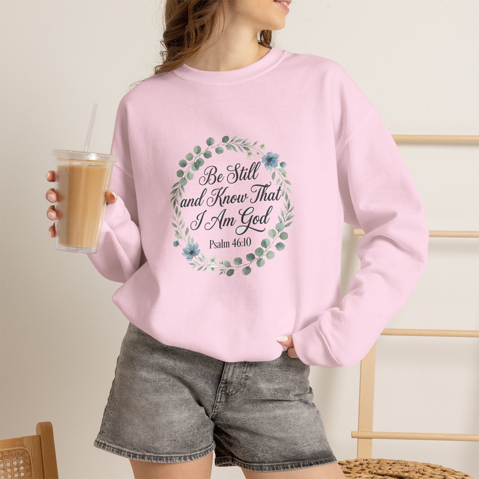 Be Still and Know That I Am God Sweatshirt, Floral Christian Crewneck, Psalm 46:10 Bible Verse, Faith Gift for Women - Image 27
