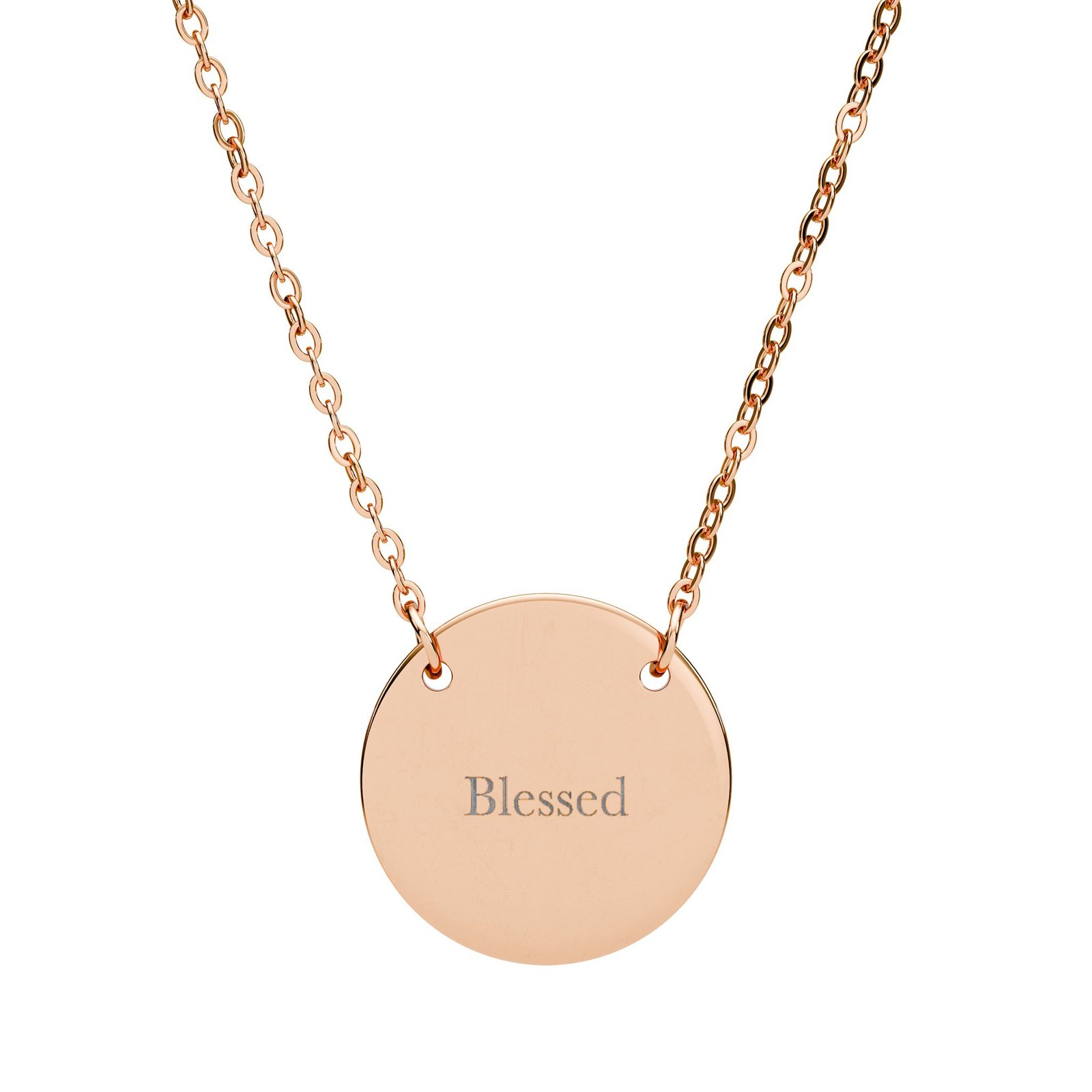 Blessed Circle Necklace, Engraved Christian Faith Gift, Bible Verse Pendant, Religious Gift for Her - Image 3