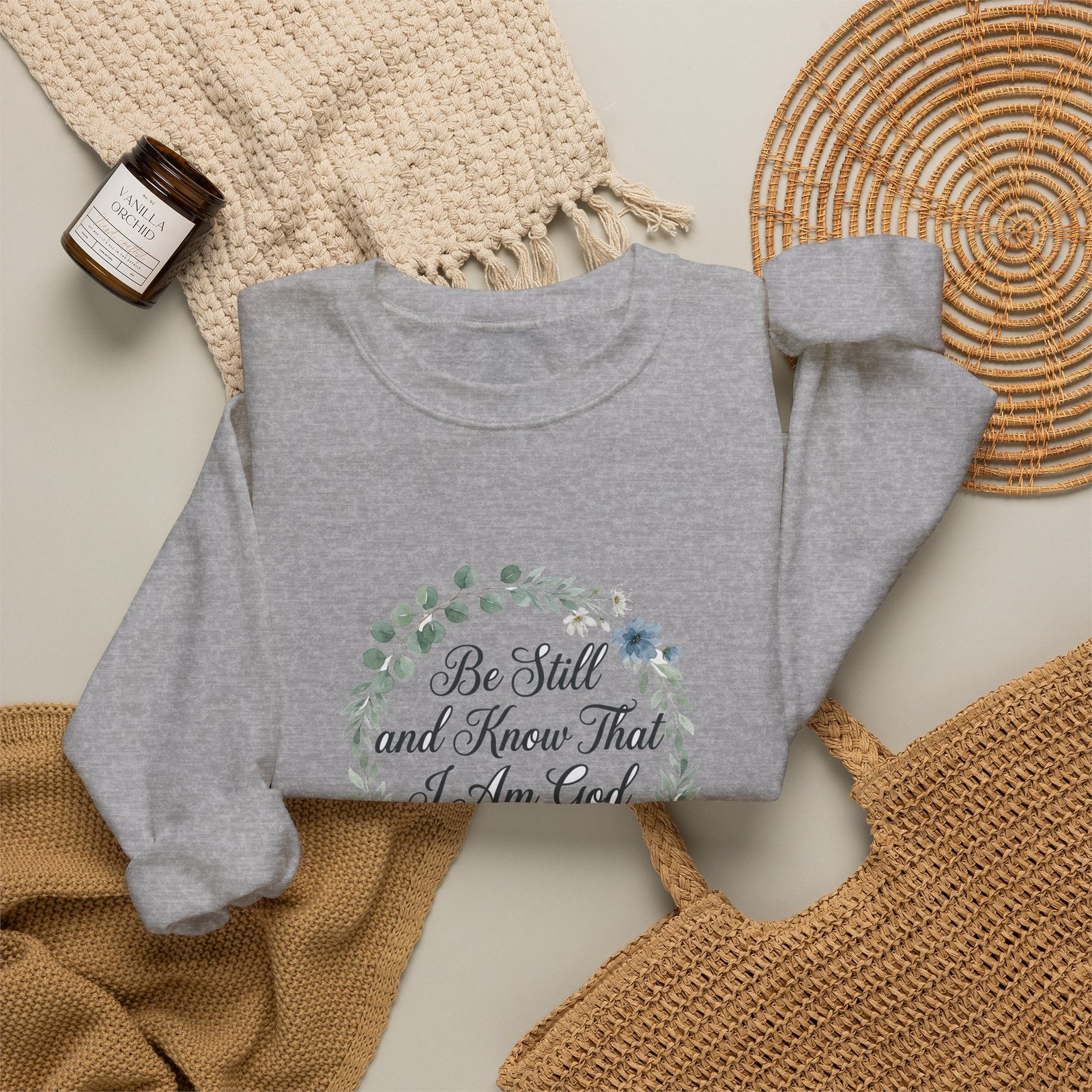 Be Still and Know That I Am God Sweatshirt, Floral Christian Crewneck, Psalm 46:10 Bible Verse, Faith Gift for Women - Image 18