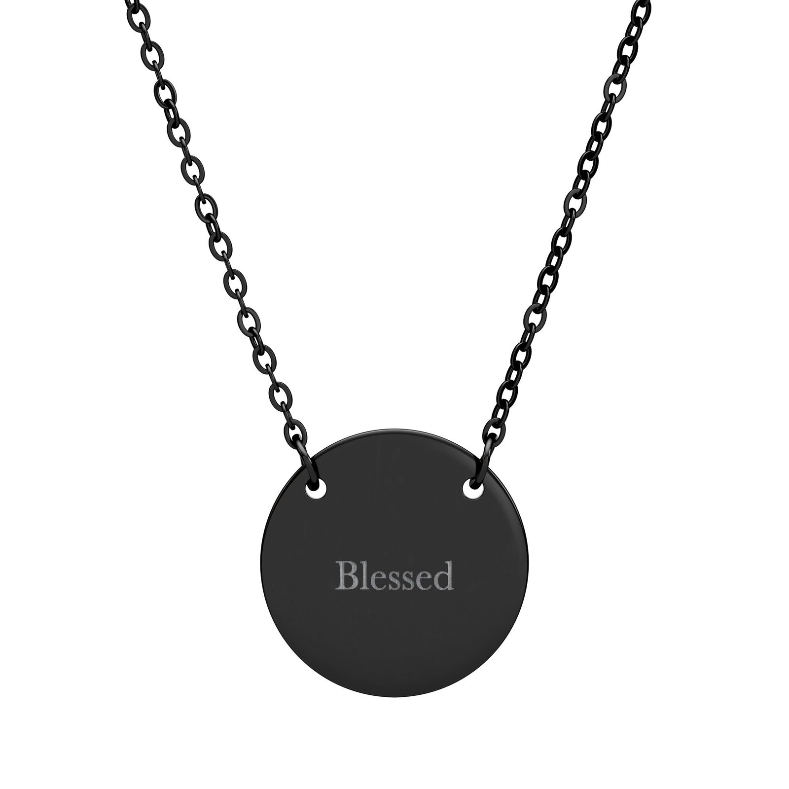 Blessed Circle Necklace, Engraved Christian Faith Gift, Bible Verse Pendant, Religious Gift for Her - Image 2