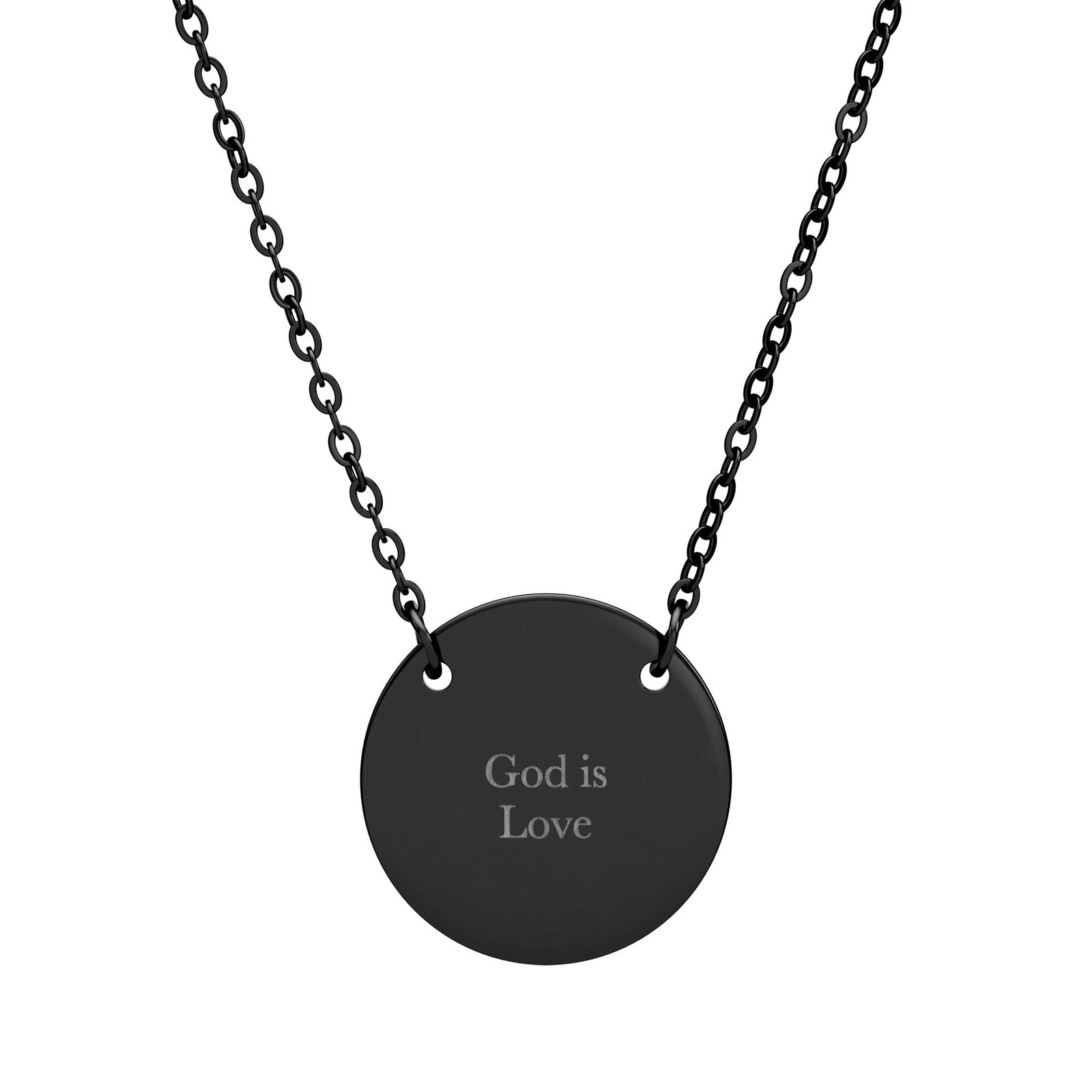 God is Love Circle Necklace, 1 John 4:8 Engraved Christian Gift, Bible Verse Pendant for Her - Image 2