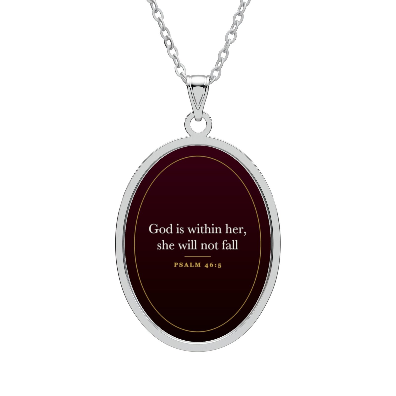 Psalm 46:5 Necklace, God is Within Her She Will Not Fall, Christian Gift for Women, Bible Verse Pendant, Faith Gift for Her - Image 3