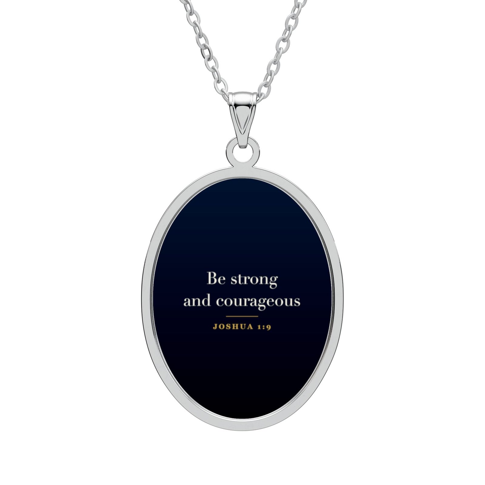 Joshua 1:9 Necklace, Be Strong and Courageous, Christian Faith Gift, Bible Verse Pendant Jewelry, Encouragement Gift - Image 3
