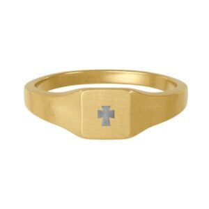 Cross Signet Ring, Engraved Christian Faith Ring, Religious Gift for Men Women, Baptism Confirmation Gift