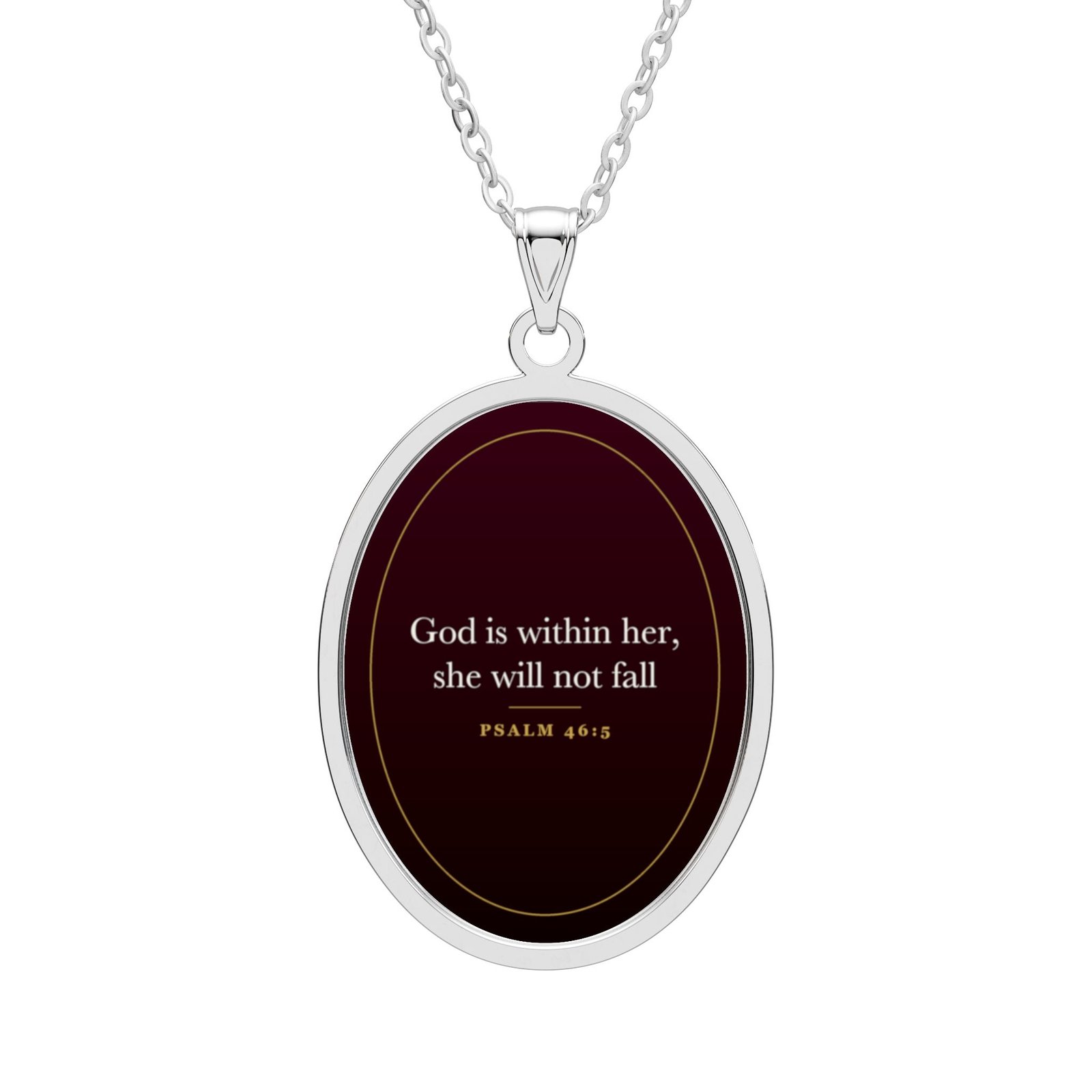 Psalm 46:5 Necklace, God is Within Her She Will Not Fall, Christian Gift for Women, Bible Verse Pendant, Faith Gift for Her