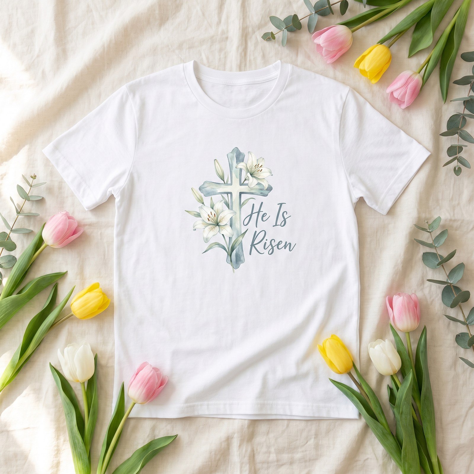 Watercolor Easter Resurrection Clipart, 20 PNG, Empty Tomb Cross Lily He Is Risen, Commercial Use, Christian Sublimation, Digital Download - Image 14