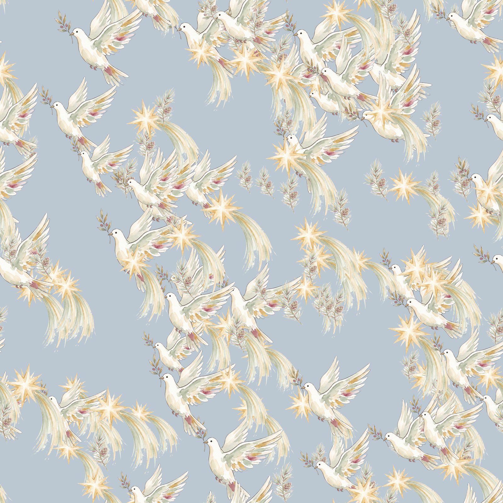 Christian Christmas Digital Paper, 12 Seamless 12x12 Backgrounds, Nativity Cross Star Holly Scrapbook Paper, Commercial Use Junk Journal - Image 14