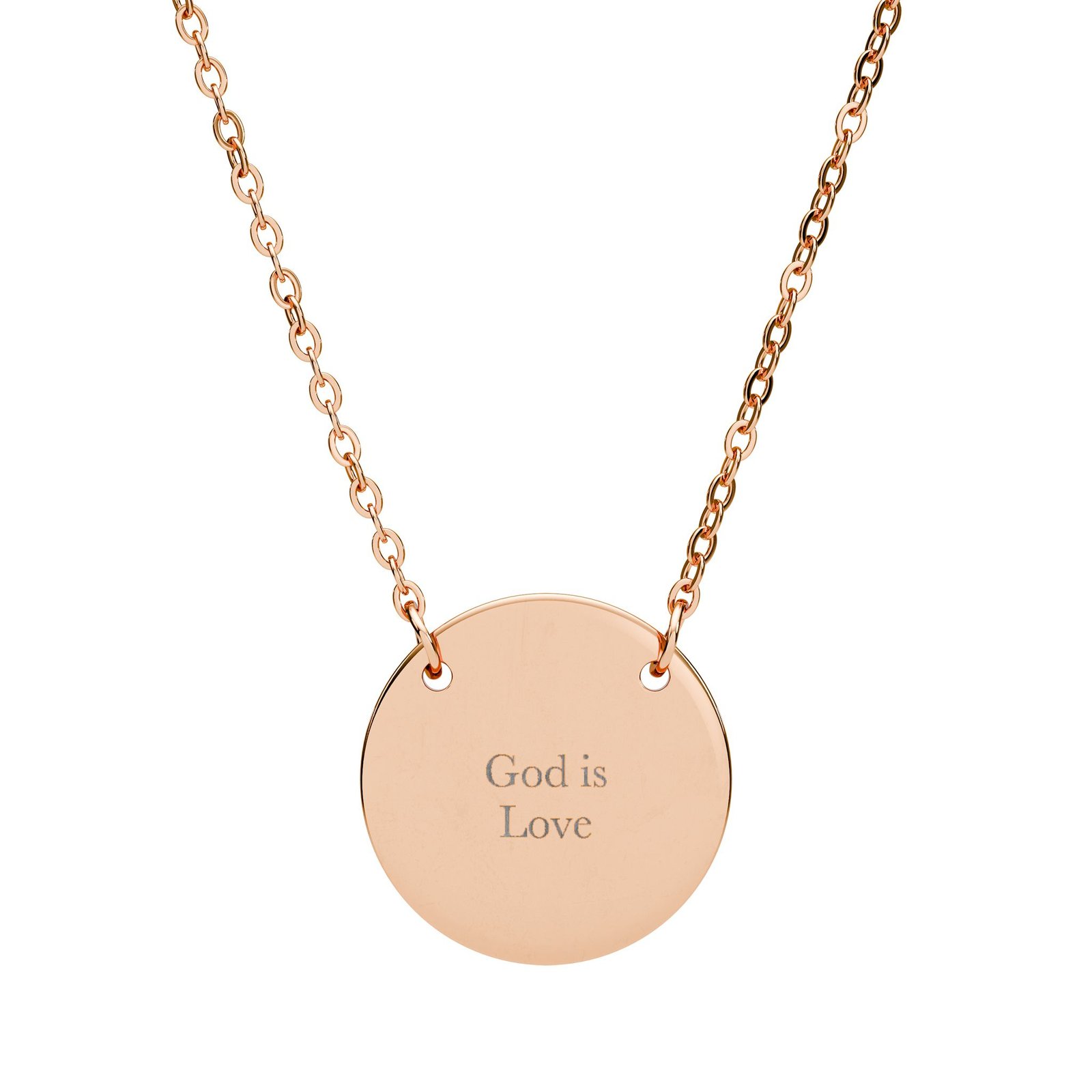 God is Love Circle Necklace, 1 John 4:8 Engraved Christian Gift, Bible Verse Pendant for Her - Image 3