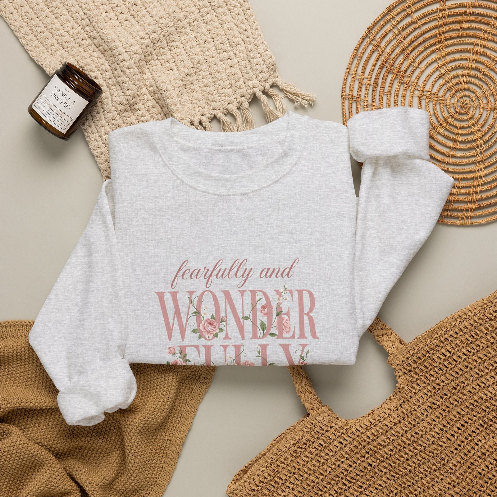 Fearfully and Wonderfully Made Sweatshirt, Floral Christian Crewneck, Psalm 139:14 Bible Verse, Faith Gift for Women - Image 10