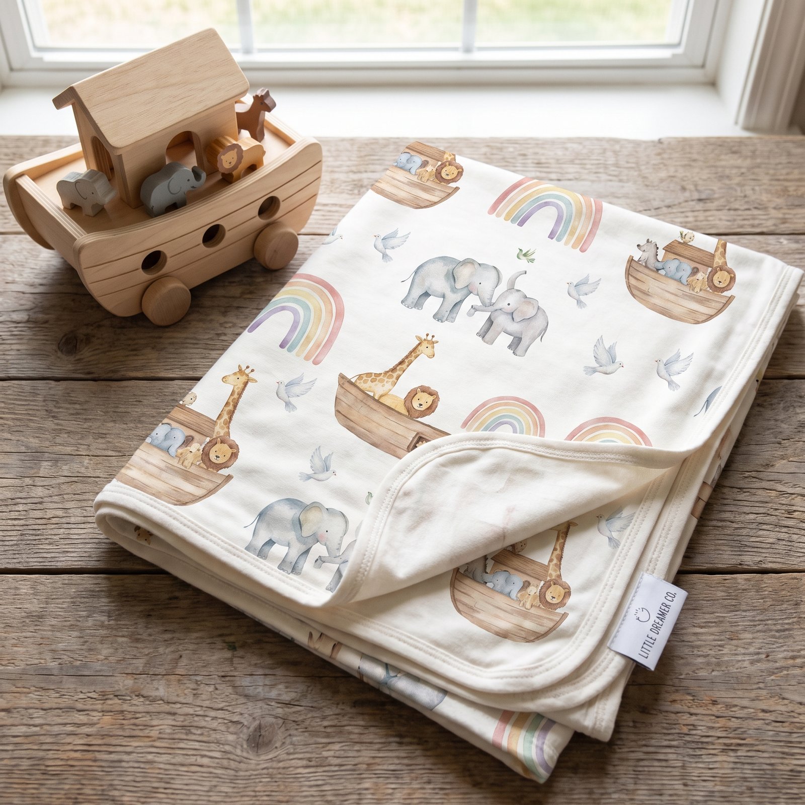 Watercolor Noah's Ark Clipart, 24 PNG, Cute Baby Animals Rainbow Nursery, Commercial Use, Baby Shower Sublimation, Download - Image 16
