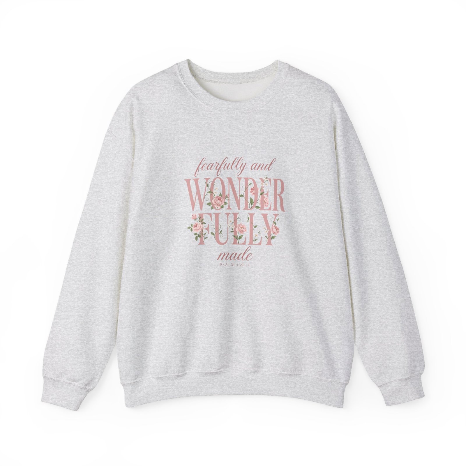 Fearfully and Wonderfully Made Sweatshirt, Floral Christian Crewneck, Psalm 139:14 Bible Verse, Faith Gift for Women - Image 8
