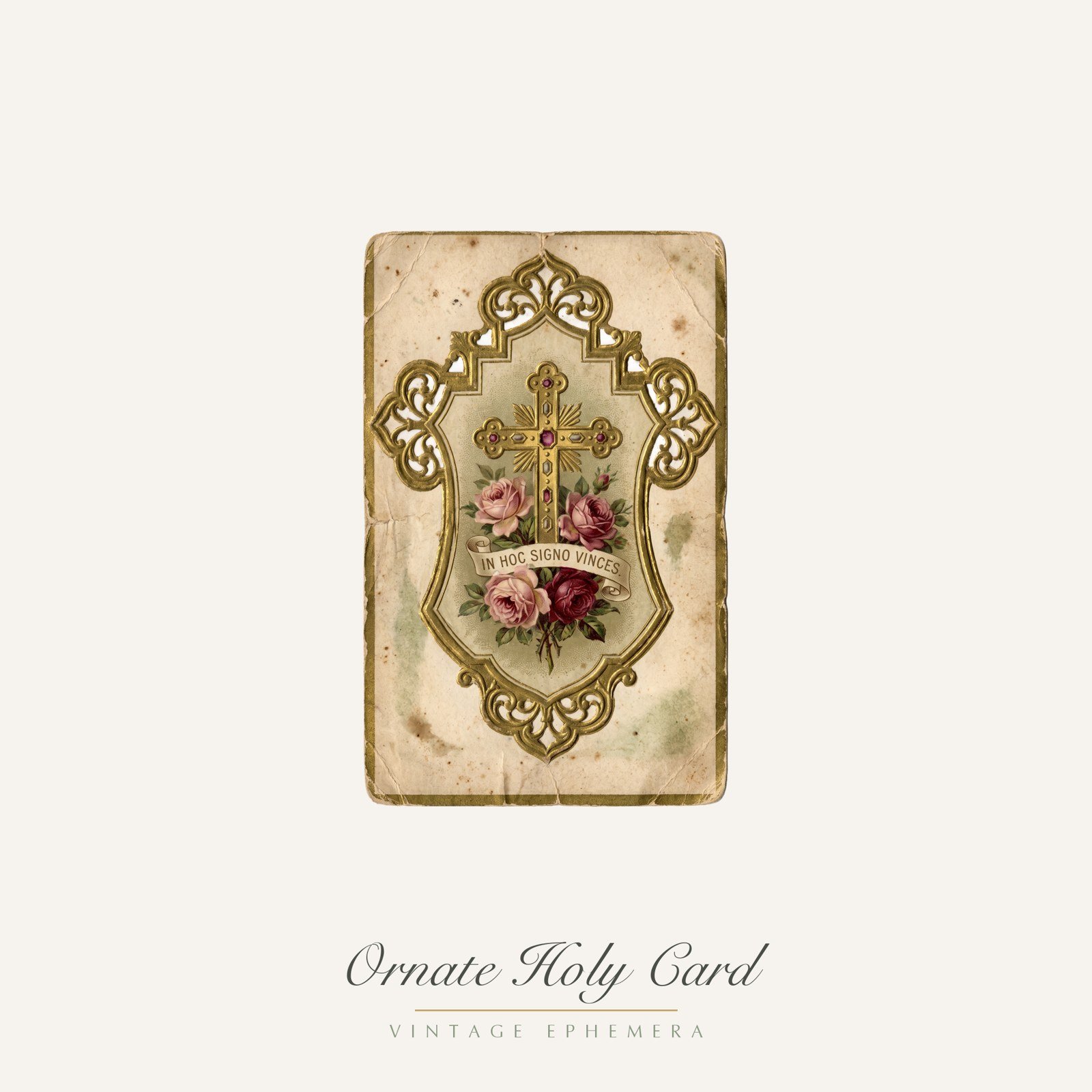 Vintage Christian Ephemera, 10 PNG, Antique Hymnal Holy Card Cross Tags Stamps, Junk Journal Bible Journaling, Commercial Use Download - Image 16