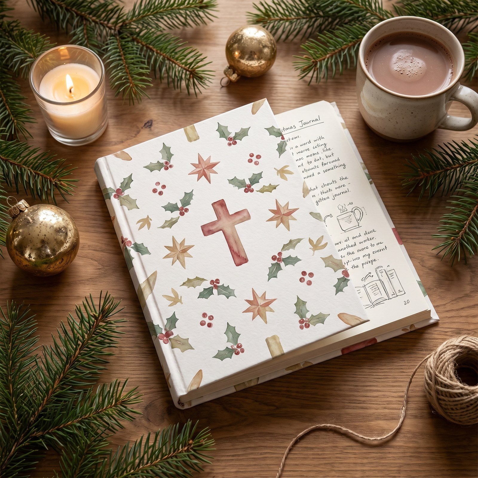 Christian Christmas Digital Paper, 12 Seamless 12x12 Backgrounds, Nativity Cross Star Holly Scrapbook Paper, Commercial Use Junk Journal - Image 18
