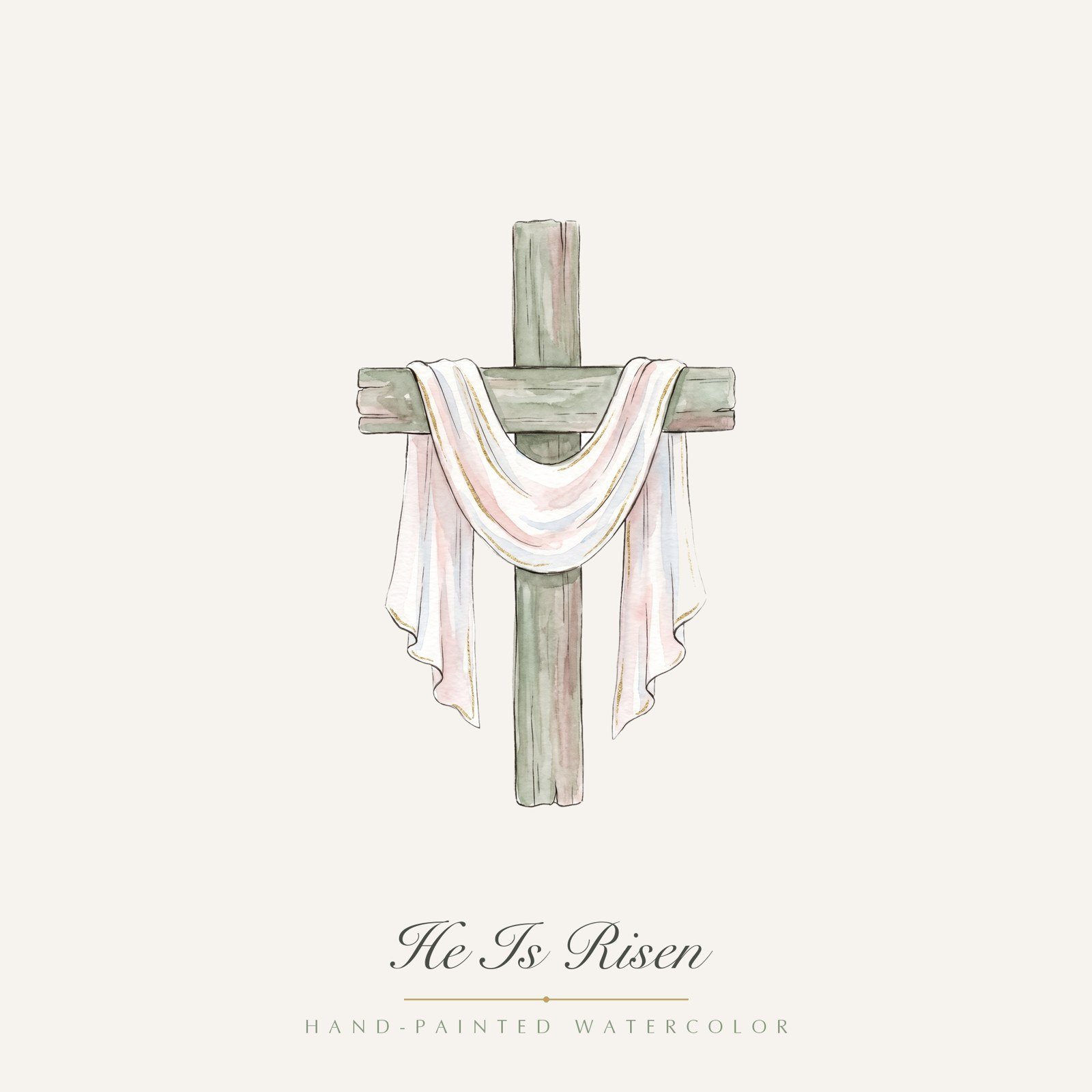 Watercolor Easter Resurrection Clipart, 20 PNG, Empty Tomb Cross Lily He Is Risen, Commercial Use, Christian Sublimation, Digital Download - Image 18