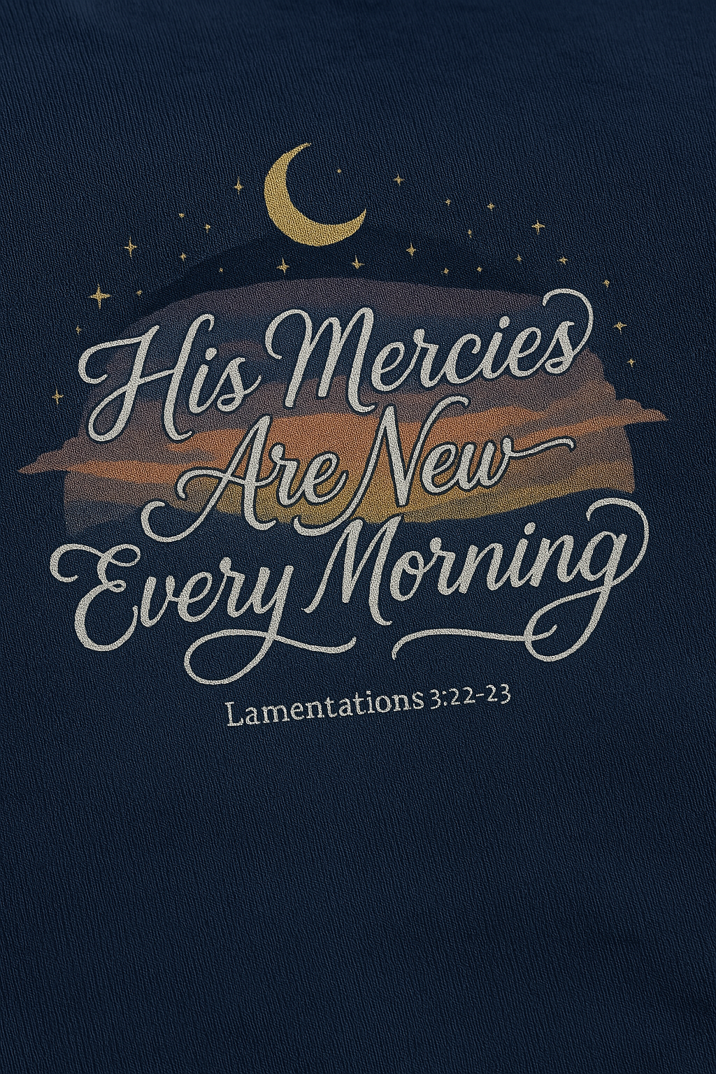 His Mercies Are New Every Morning Shirt — Celestial Moon & Stars Christian Softstyle Tee, Lamentations 3:22-23 Faith Gift - Image 7