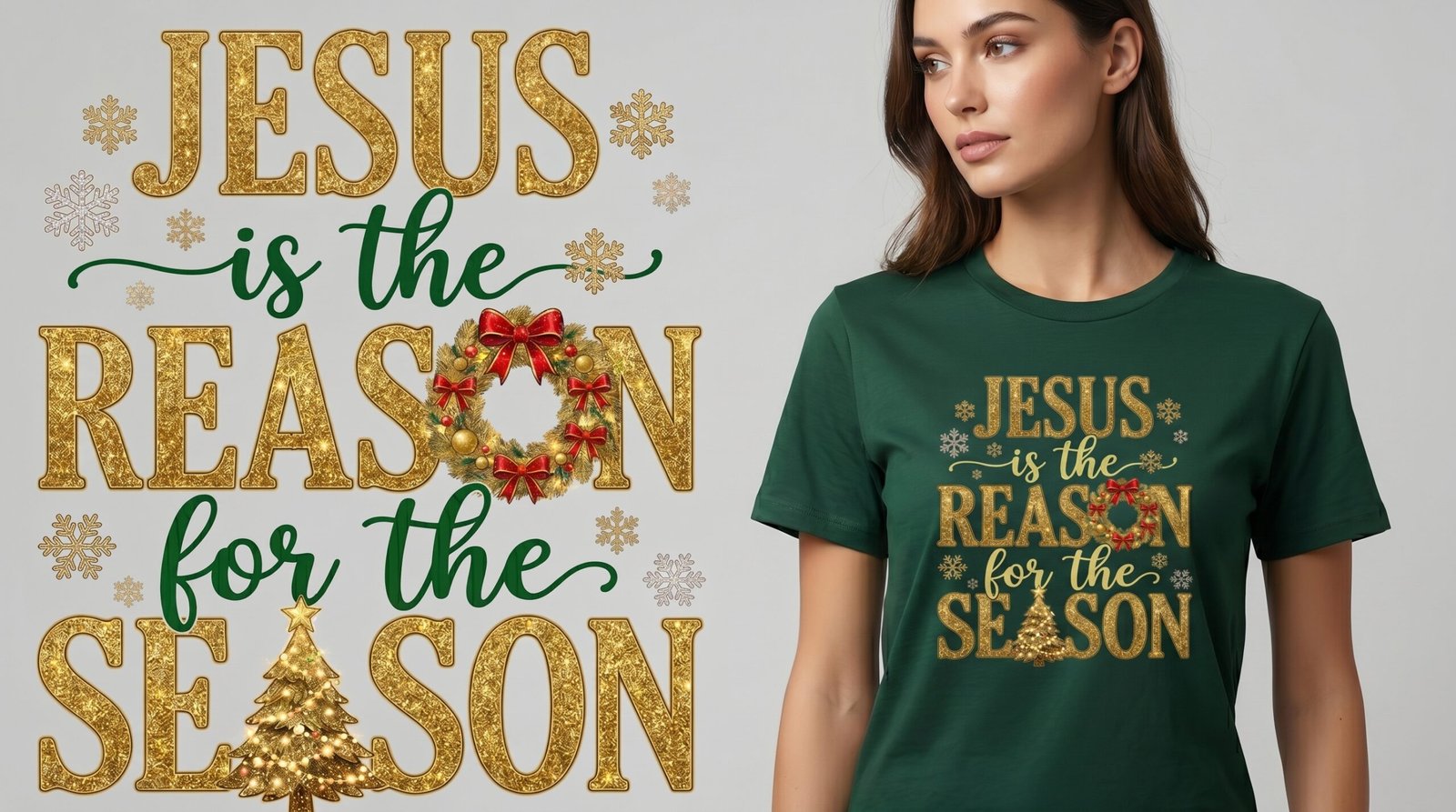 Jesus is the Reason for the Season T-Shirt | Christmas Religious Tee - Image 7