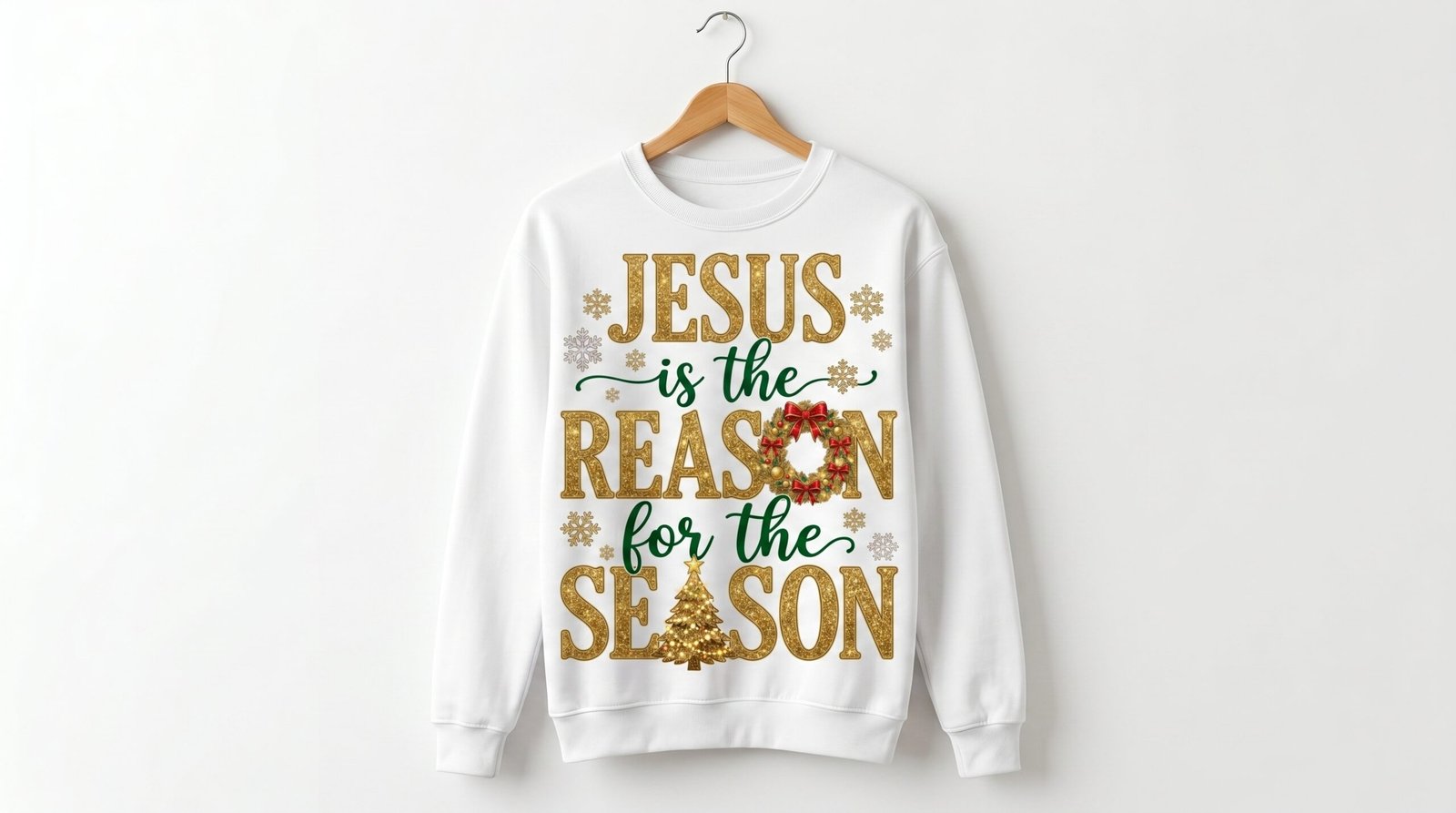 Jesus Is the Reason for the Season Sweatshirt | Christmas Faith Holiday - Image 6