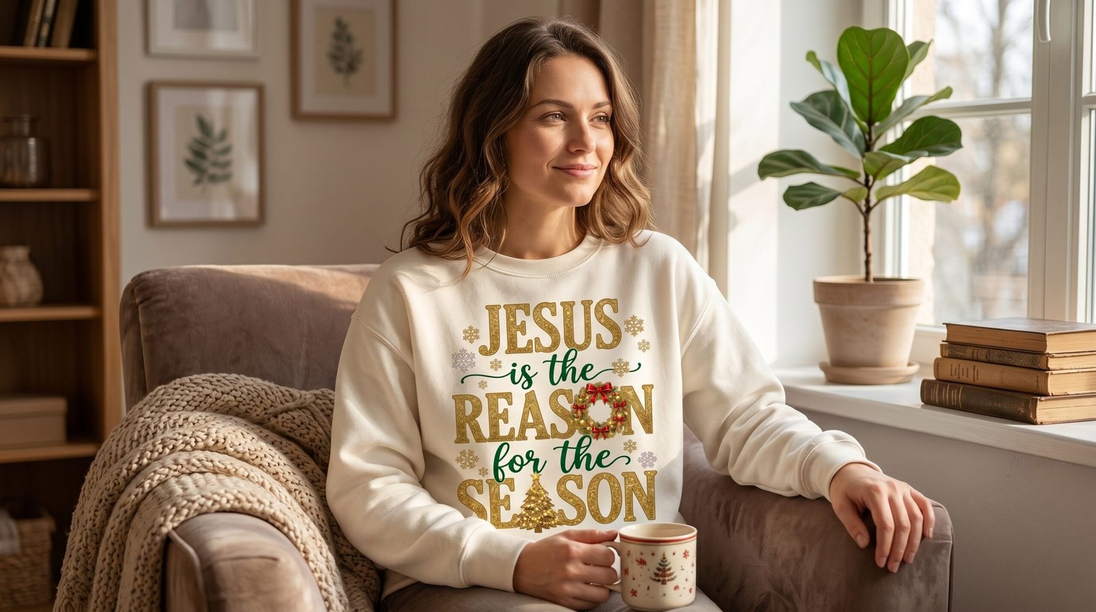 Jesus Is the Reason for the Season Sweatshirt | Christmas Faith Holiday - Image 4