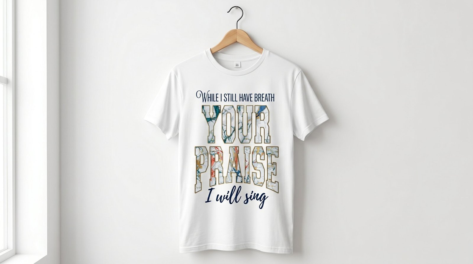 While I Still Have Breath Your Praise T-Shirt | Faith Christian Scripture Shirt - Image 2