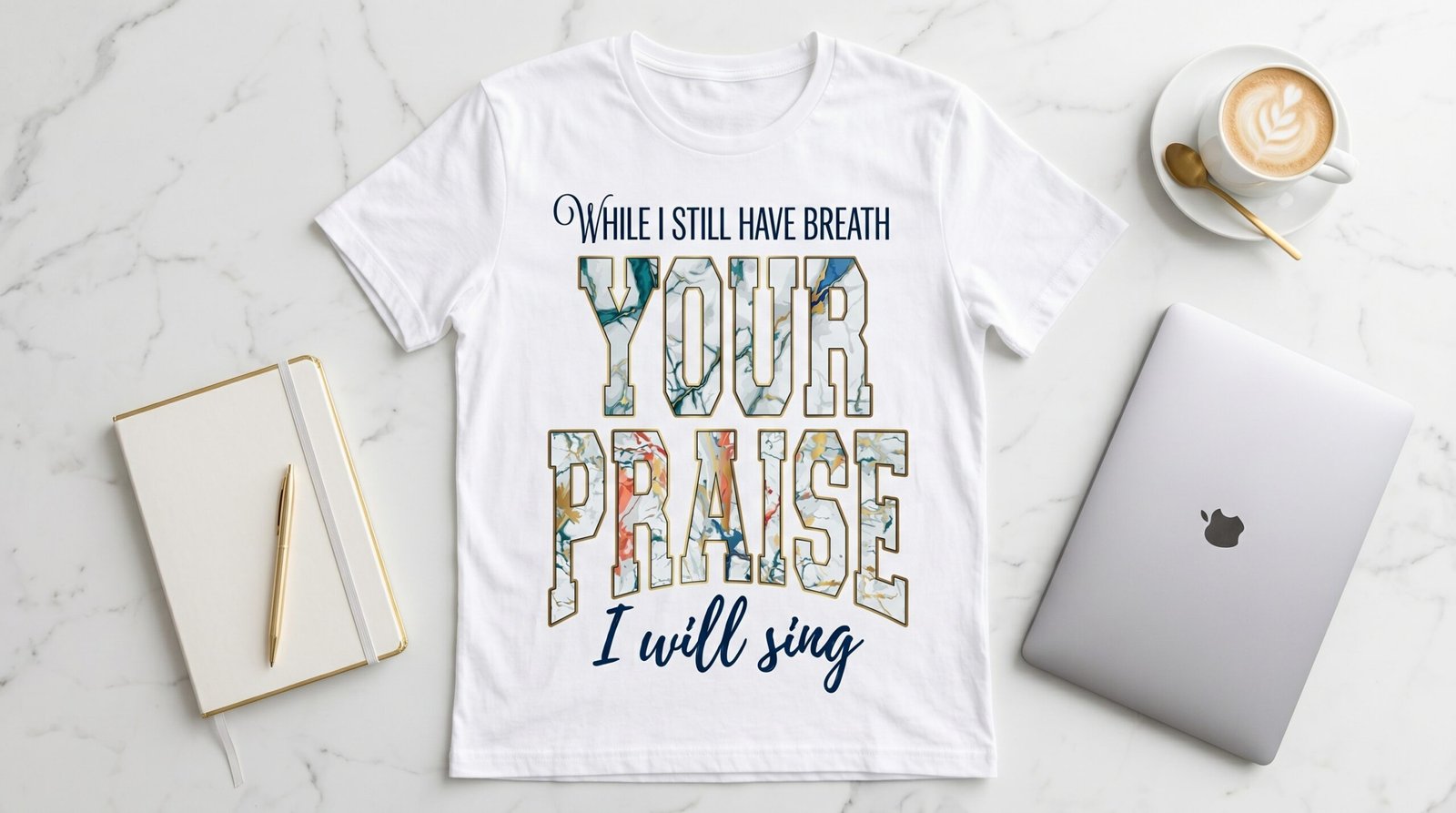 While I Still Have Breath Your Praise T-Shirt | Faith Christian Scripture Shirt - Image 6
