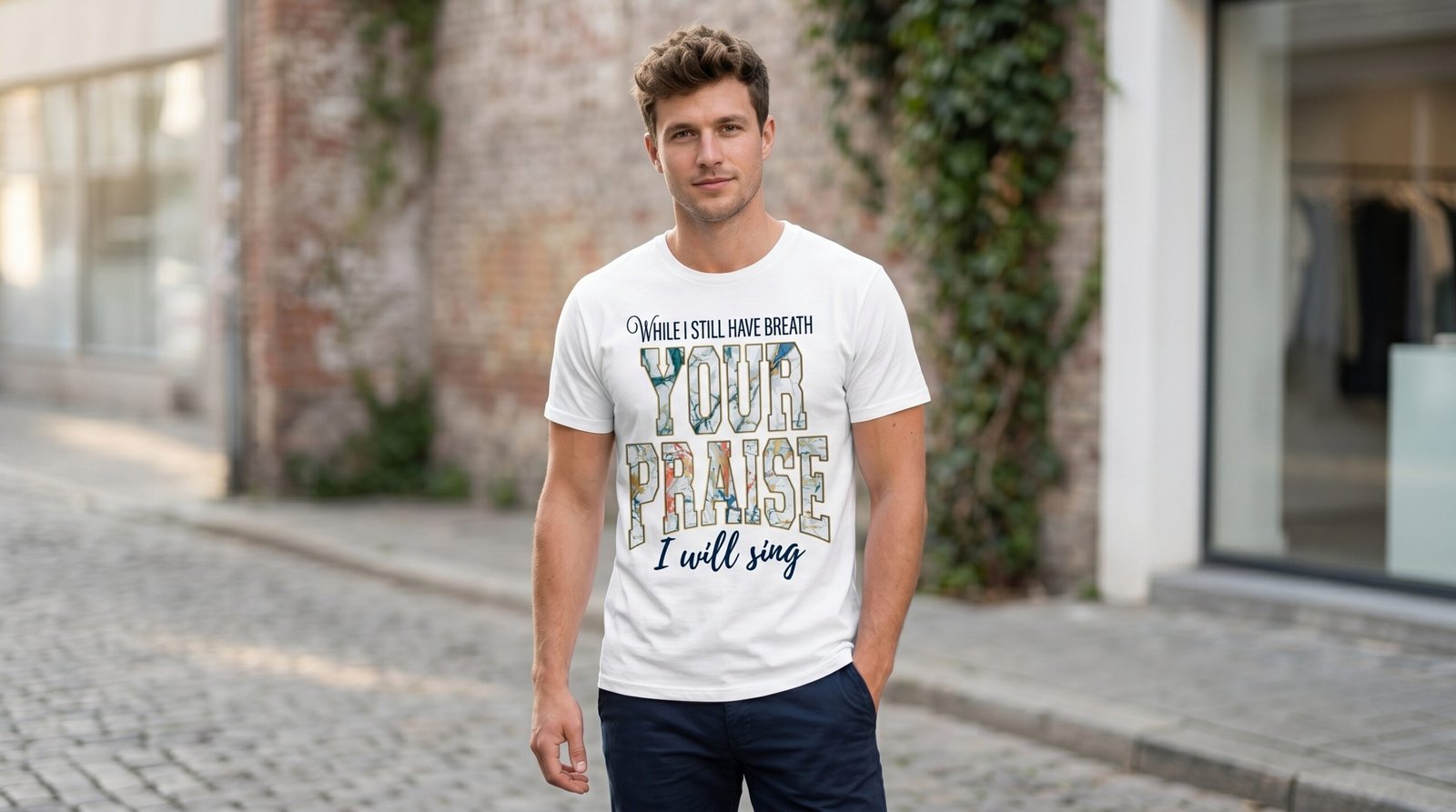While I Still Have Breath Your Praise T-Shirt | Faith Christian Scripture Shirt - Image 9