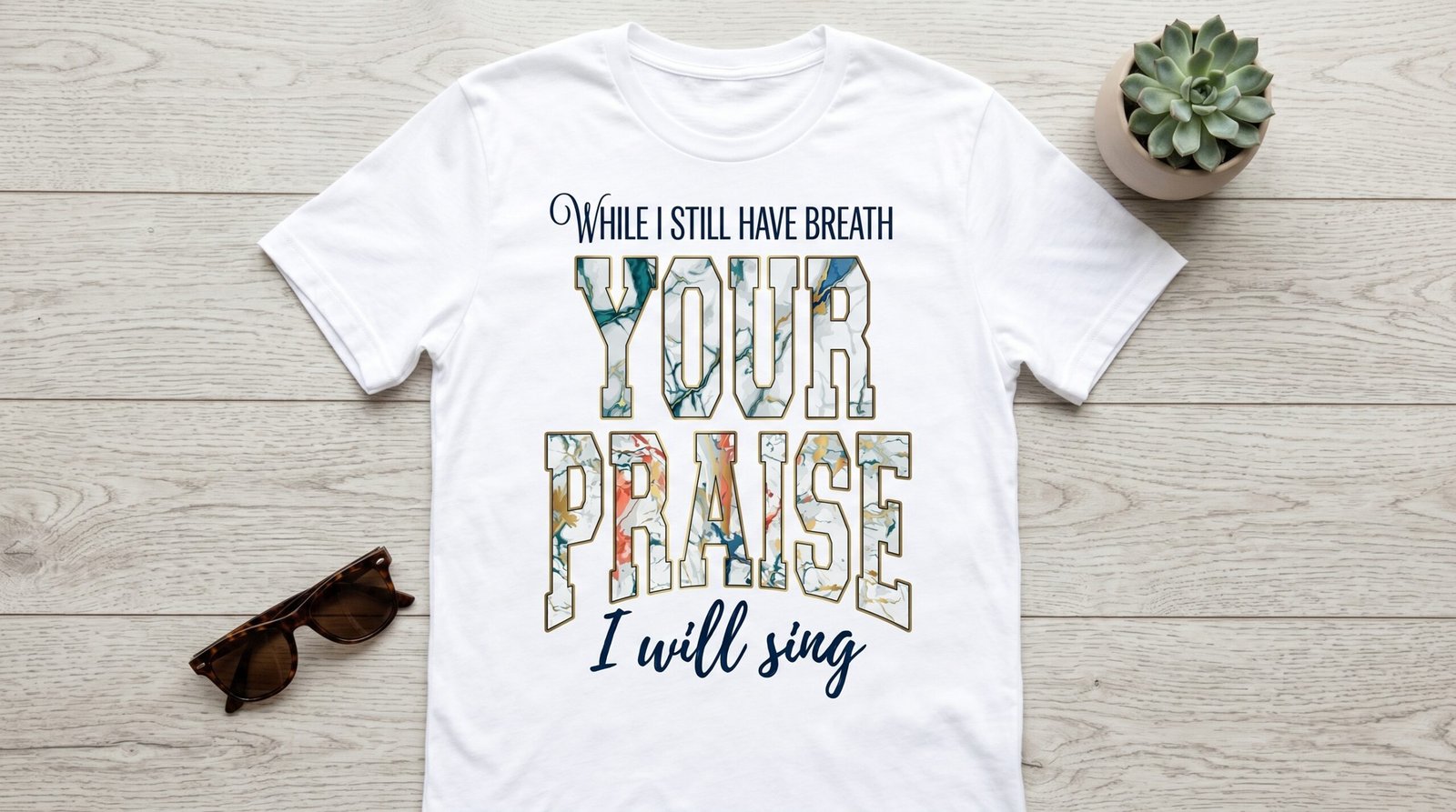 While I Still Have Breath Your Praise T-Shirt | Faith Christian Scripture Shirt - Image 10