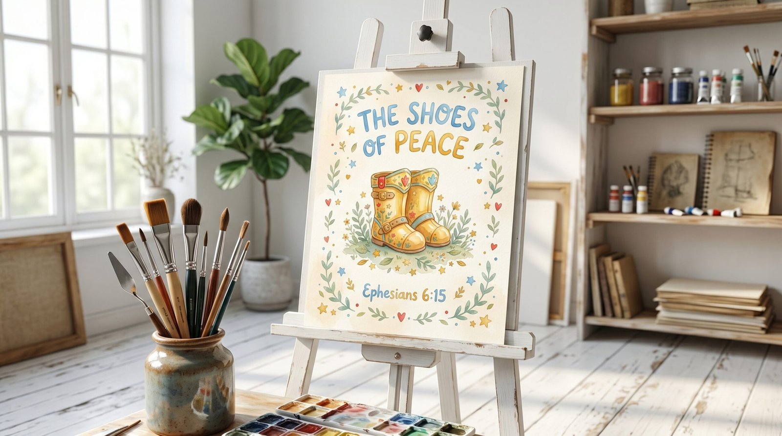 The Shoes of Peace Poster — Ephesians 6:15 Christian Wall Art (Rolled Poster) - Image 4