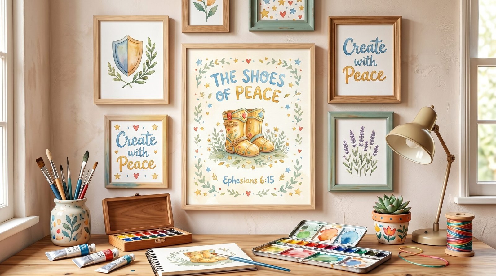 The Shoes of Peace Poster — Ephesians 6:15 Christian Wall Art (Rolled Poster) - Image 3