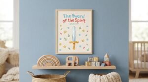 Sword of the Spirit Wall Poster — Ephesians 6:17 Bible Verse Nursery Art