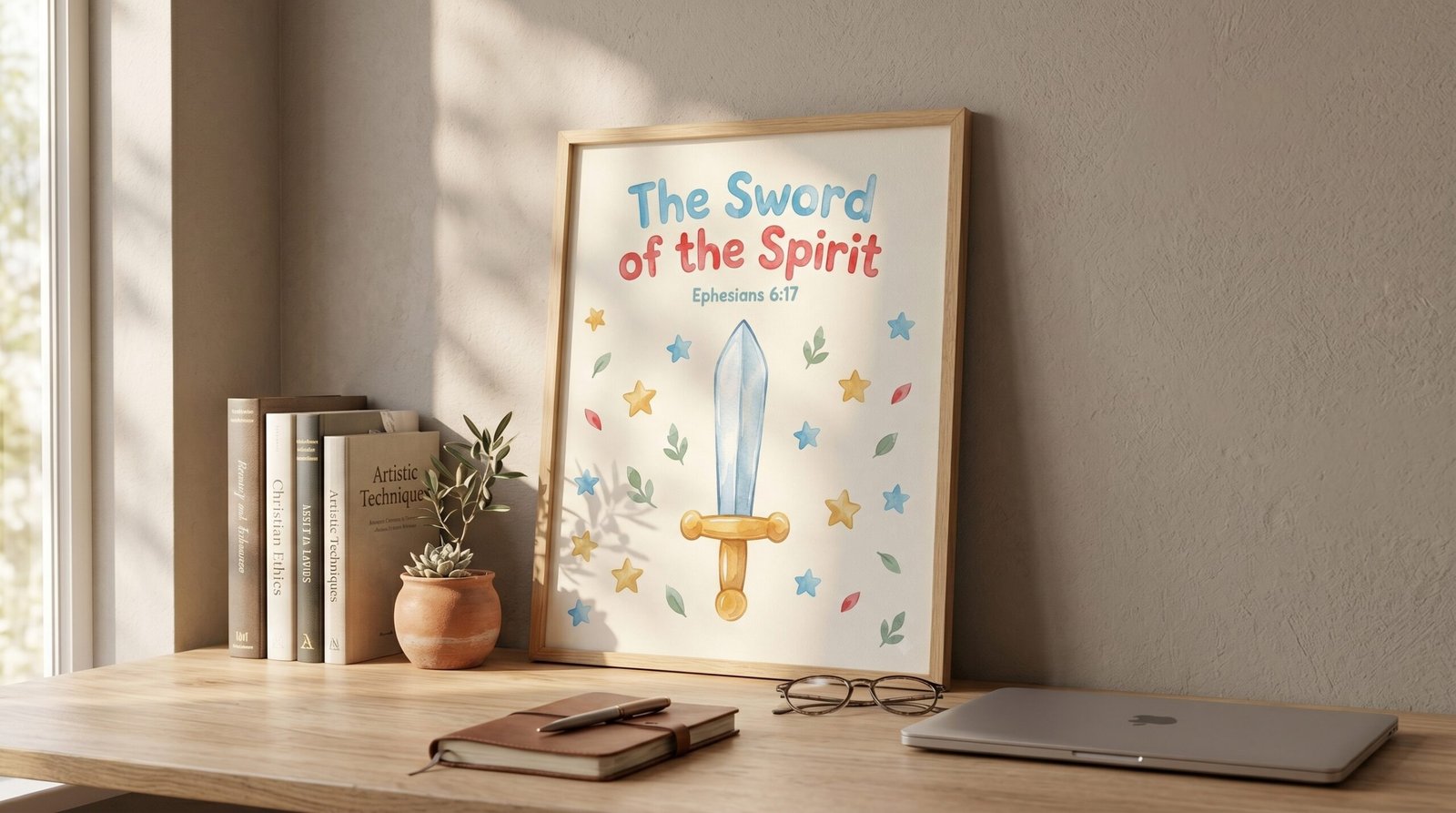 Sword of the Spirit Wall Poster — Ephesians 6:17 Bible Verse Nursery Art - Image 3