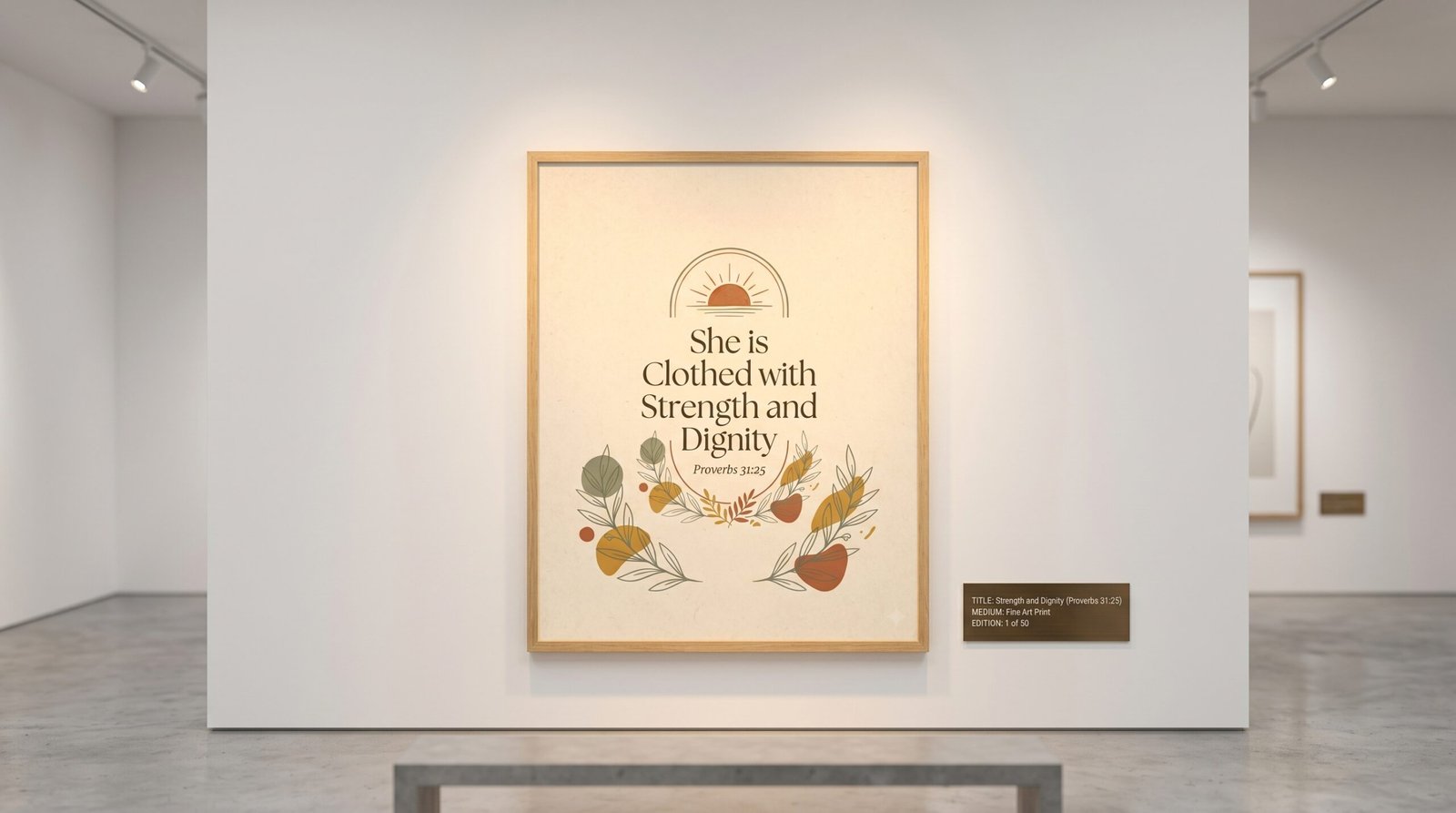 Rolled Poster — "She is Clothed with Strength and Dignity" Inspirational Wall Art (Proverbs 31:25) - Image 2