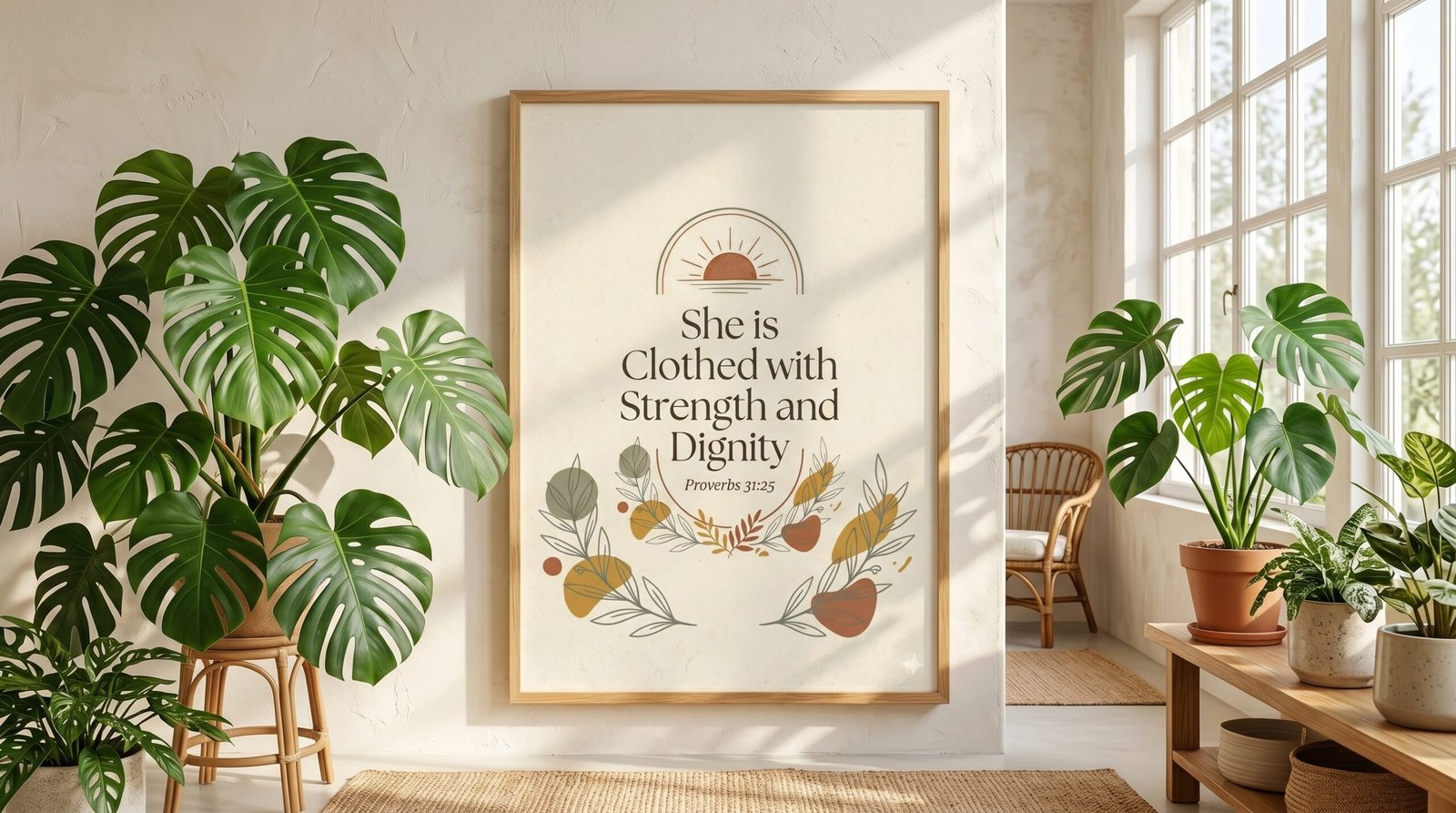 Rolled Poster — "She is Clothed with Strength and Dignity" Inspirational Wall Art (Proverbs 31:25) - Image 7