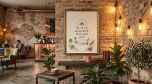 Be Still and Know That I Am God Rolled Poster — Psalm 46:10 Floral Wall Art