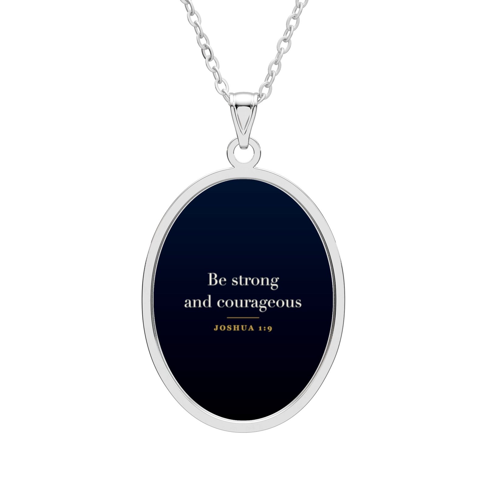Joshua 1:9 Necklace, Be Strong and Courageous, Christian Faith Gift, Bible Verse Pendant Jewelry, Encouragement Gift